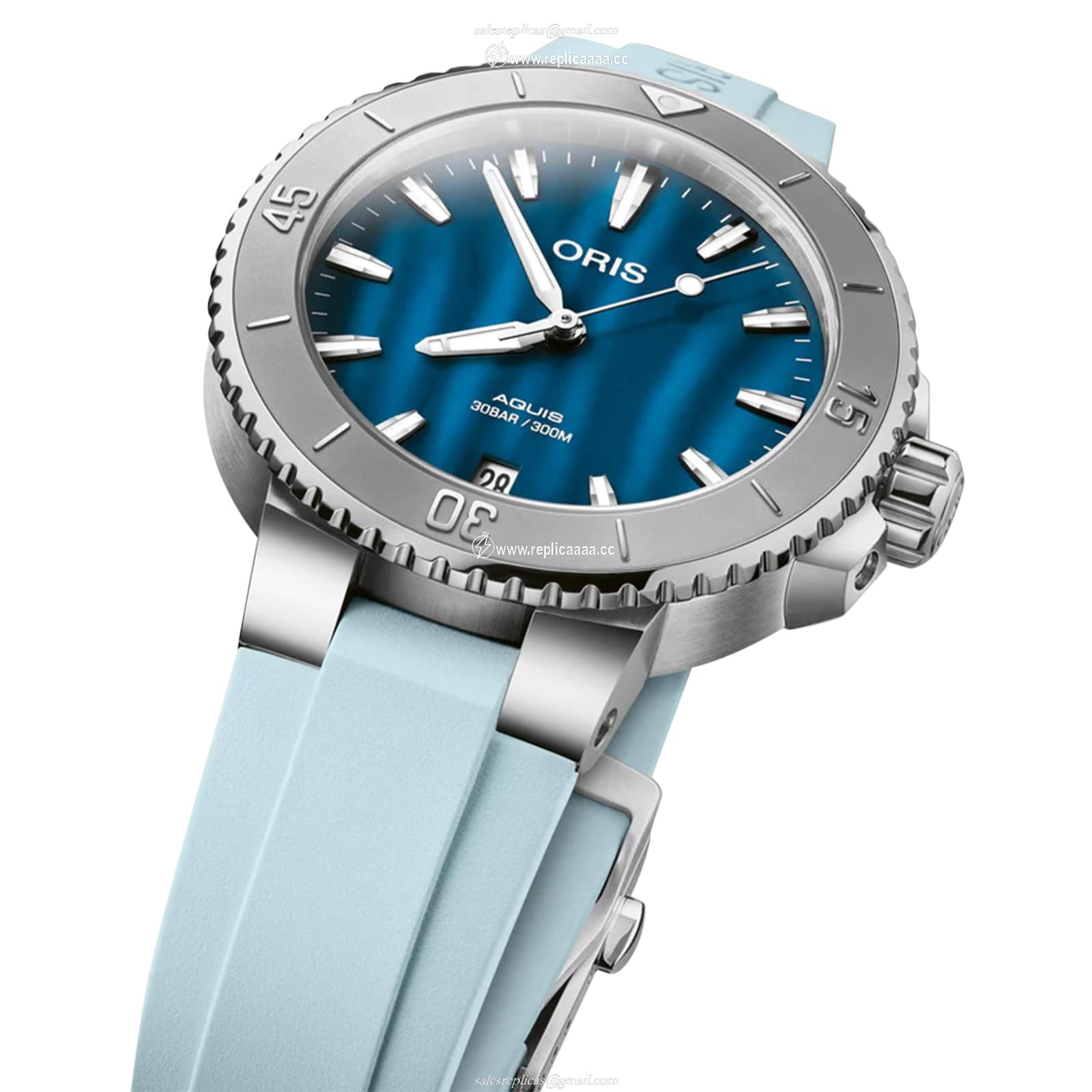 Replica Oris Aquis Date 36.5mm Unisex details Blue 01 733 7770 4155-07 4 18 65FC 2 Replica Oris Aquis Date 36.5mm Unisex details Blue 01 733 7770 4155-07 4 18 65FC