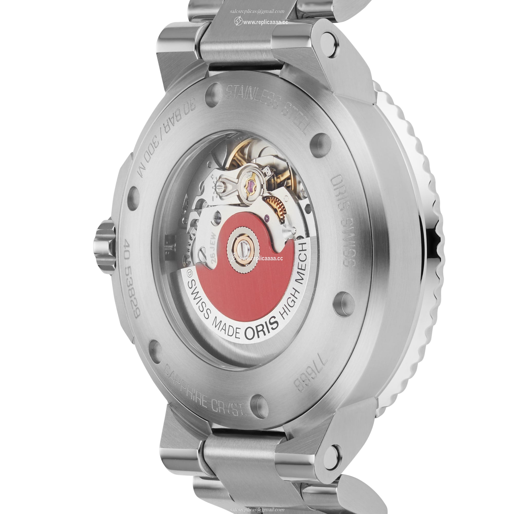 Replica Oris Aquis Cherry Diamond Bezel 41.5mm Unisex details - Stainless Steel Strap 01 733 7766 4998-07 8 22 05PEB