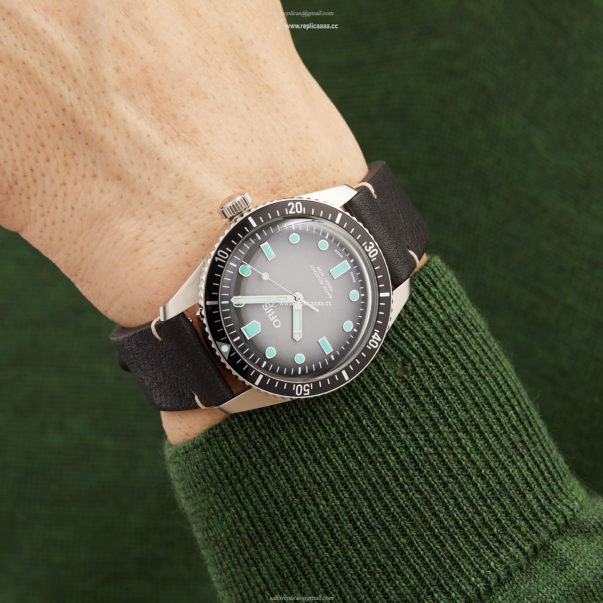 Replica Oris Divers Heritage Sixty-Five Glow 40mm Mens details 01 733 7707 4053-07 5 20 89