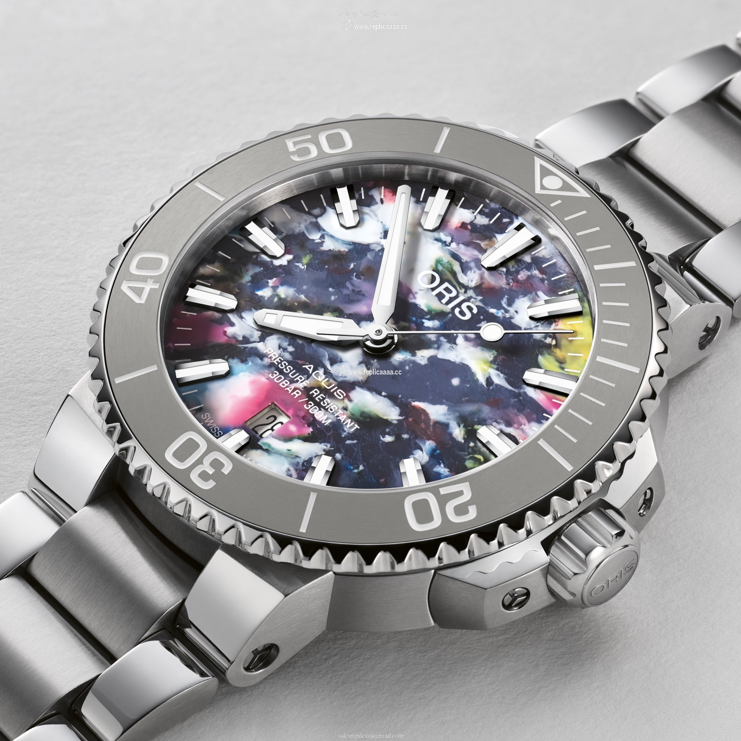 Replica Oris Aquis Date Upcycle 41.5mm Mens details 01 733 7766 4150-SET 2 Replica Oris Aquis Date Upcycle 41.5mm Mens details 01 733 7766 4150-SET