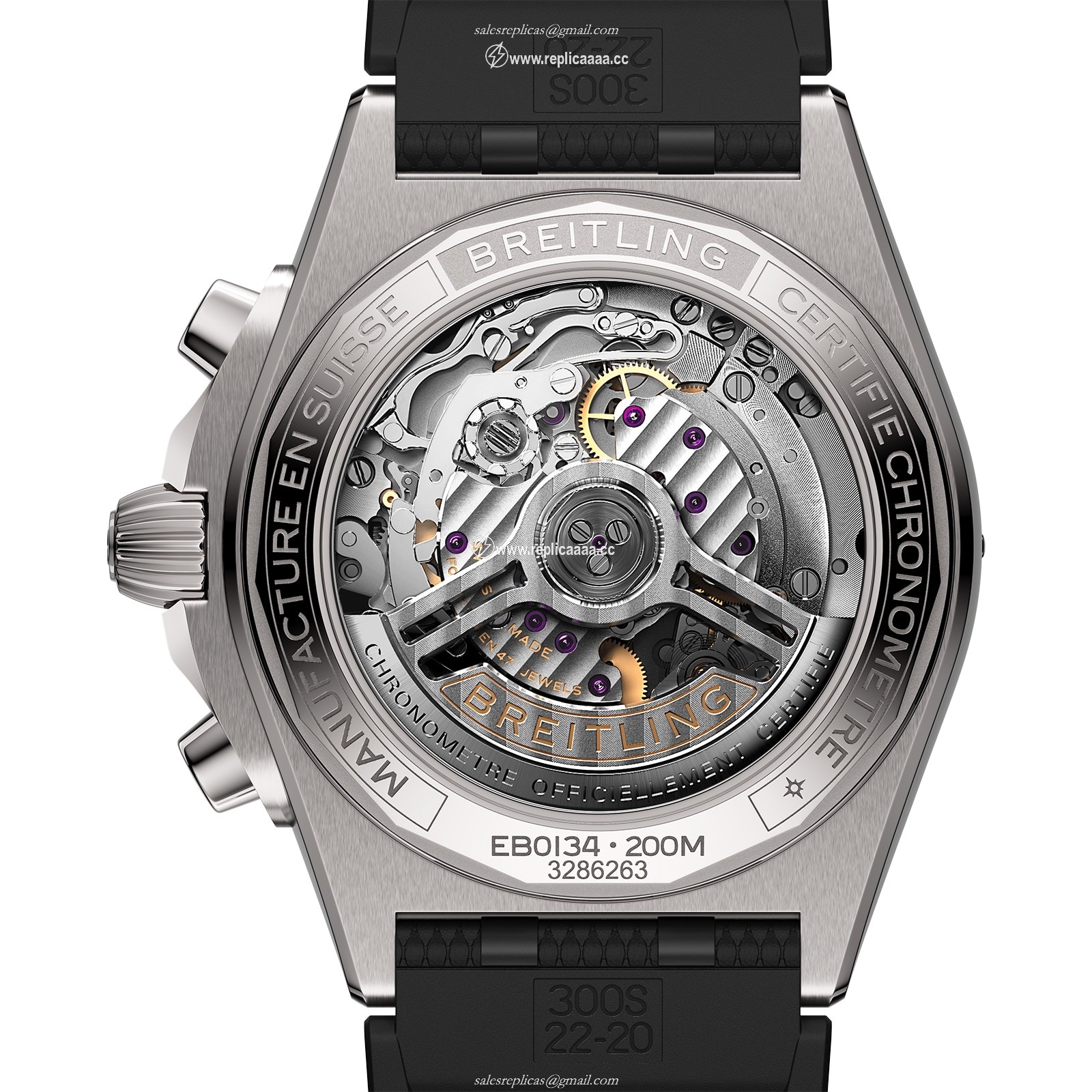 Replica Breitling Chronomat B01 42mm Mens details Grey Rubber EB0134101M1S1 2 Replica Breitling Chronomat B01 42mm Mens details Grey Rubber EB0134101M1S1