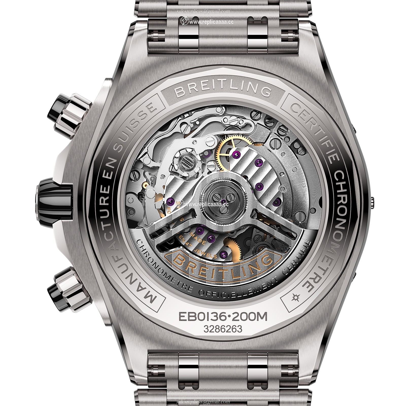 Replica Breitling Super Chronomat B01 44mm Mens details Grey Stainless Steel EB0136251M1E1 2 Replica Breitling Super Chronomat B01 44mm Mens details Grey Stainless Steel EB0136251M1E1