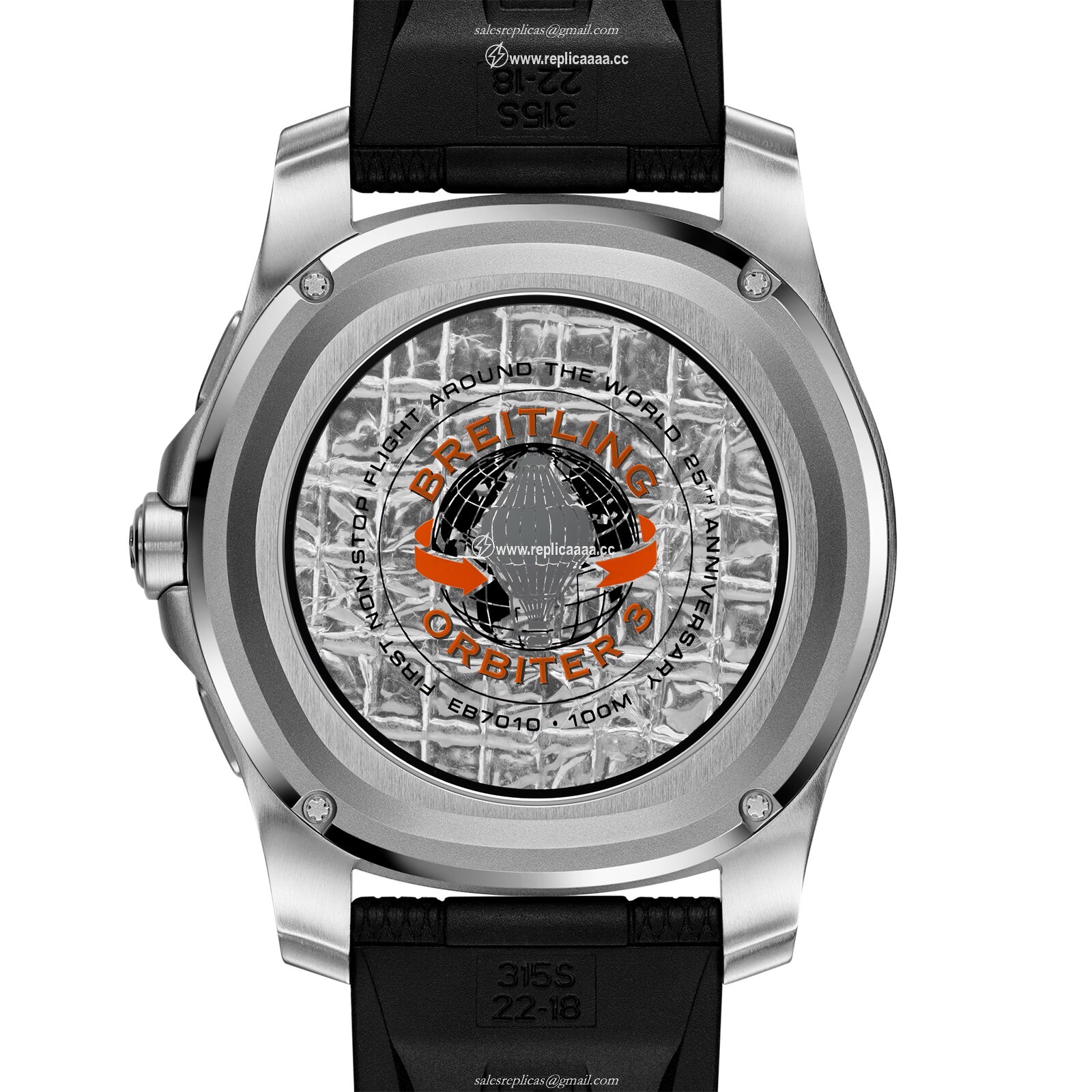 Replica Breitling Aerospace B70 Orbiter 25th Anniversary 43mm Mens details Orange Rubber EB70101A1O1S1 2 Replica Breitling Aerospace B70 Orbiter 25th Anniversary 43mm Mens details Orange Rubber EB70101A1O1S1