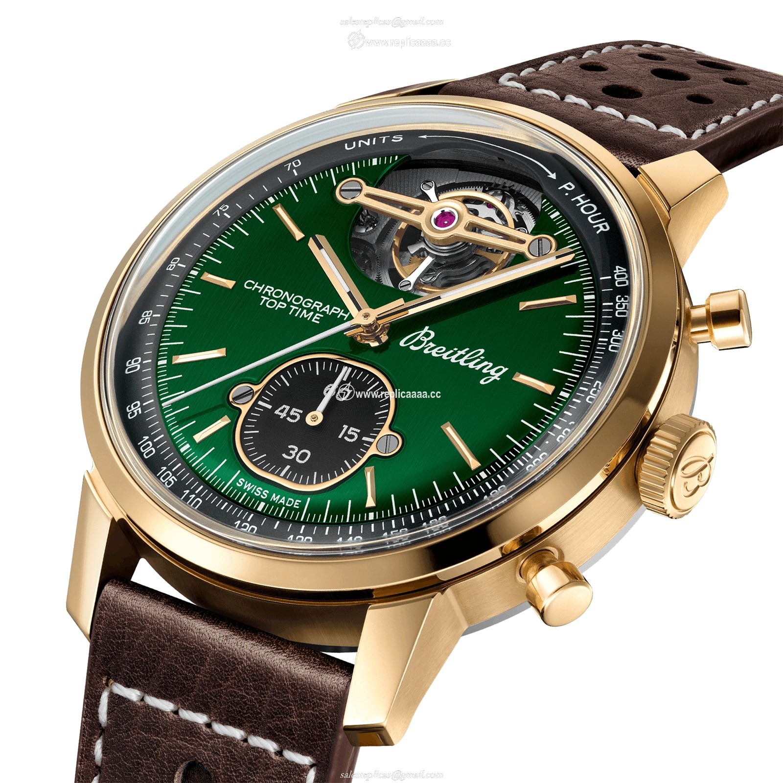 Replica Breitling Top Time B21 Ford Mustang Tourbillon 42mm Mens details Green NB21251A1L1X1