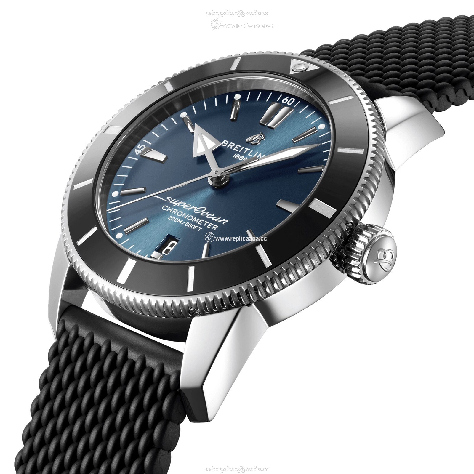 Replica Breitling Superocean B20 Automatic 44mm UK Exclusive Mens details Blue Rubber AB20304A1C1S1 2 Replica Breitling Superocean B20 Automatic 44mm UK Exclusive Mens details Blue Rubber AB20304A1C1S1