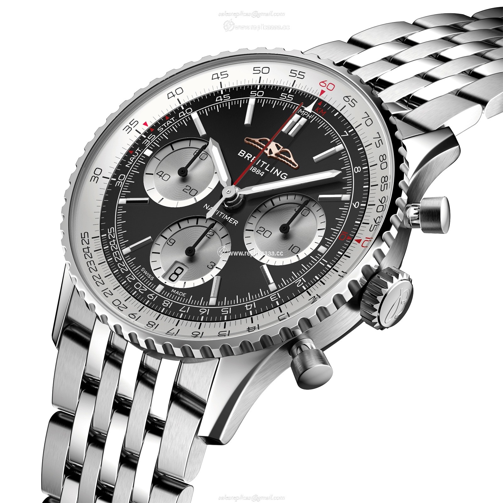 Replica Breitling Navitimer B01 Chronograph 41mm Mens details Black Stainless Steel AB0139211B1A1 2 Replica Breitling Navitimer B01 Chronograph 41mm Mens details Black Stainless Steel AB0139211B1A1