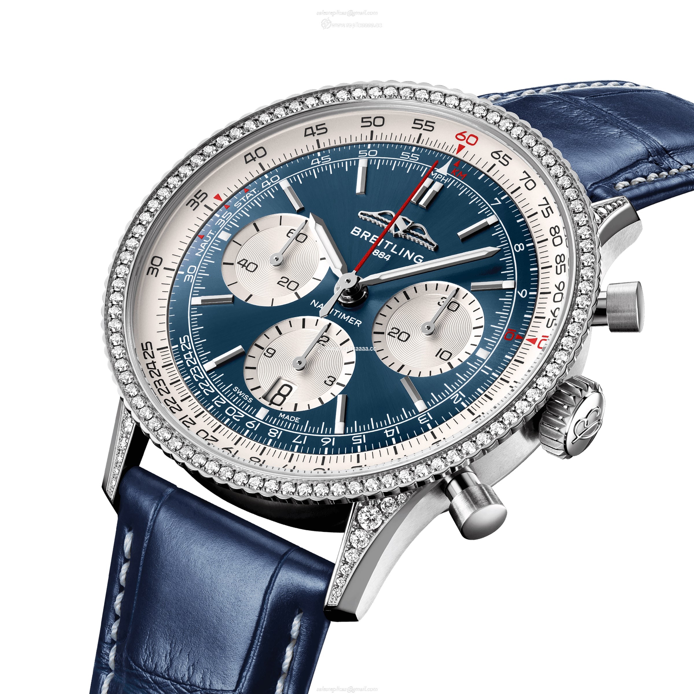 Replica Breitling Navitimer Chronograph 41mm Mens details White Eyed Blue Dial AB0139631C1P1 2 Replica Breitling Navitimer Chronograph 41mm Mens details White Eyed Blue Dial AB0139631C1P1
