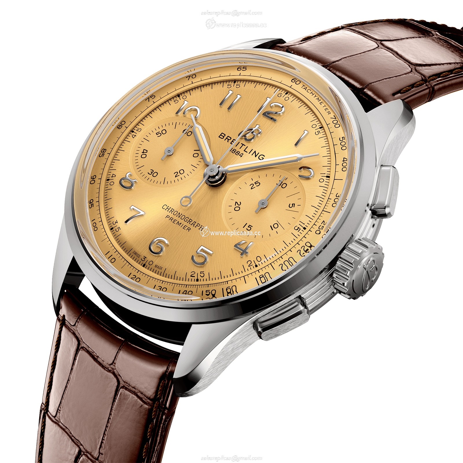 Replica Breitling Premier B09 Chronograph 40mm Mens details Champagne AB0930F51H1P1 2 Replica Breitling Premier B09 Chronograph 40mm Mens details Champagne AB0930F51H1P1
