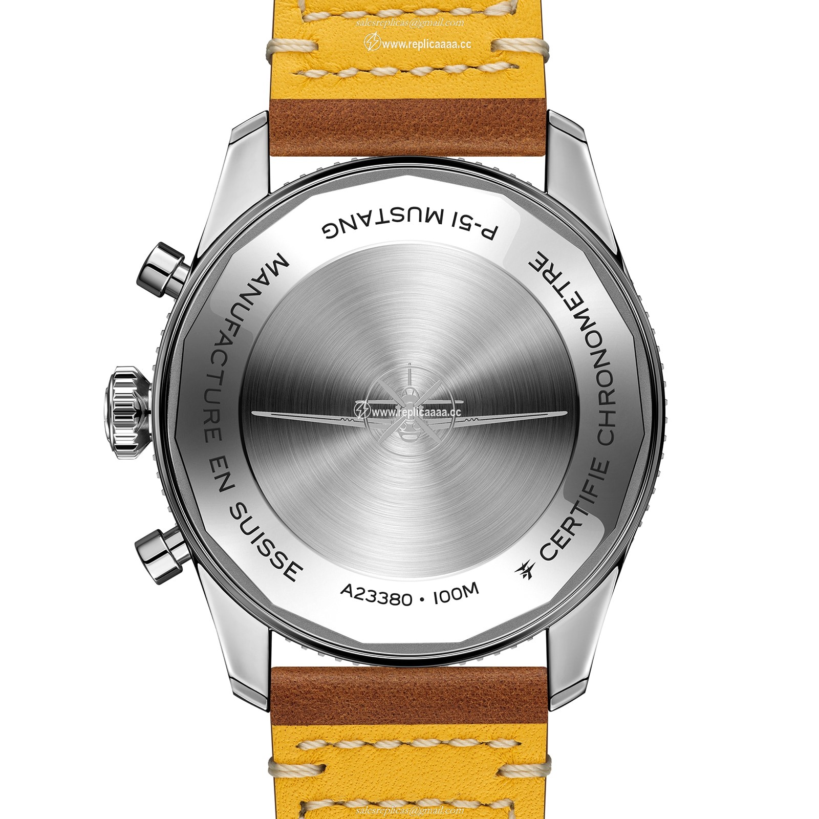 Replica Breitling Classic AVI Chronograph 42 P-51 Mustang Leather Strap details A233803A1B1X1 2 Replica Breitling Classic AVI Chronograph 42 P-51 Mustang Leather Strap details A233803A1B1X1
