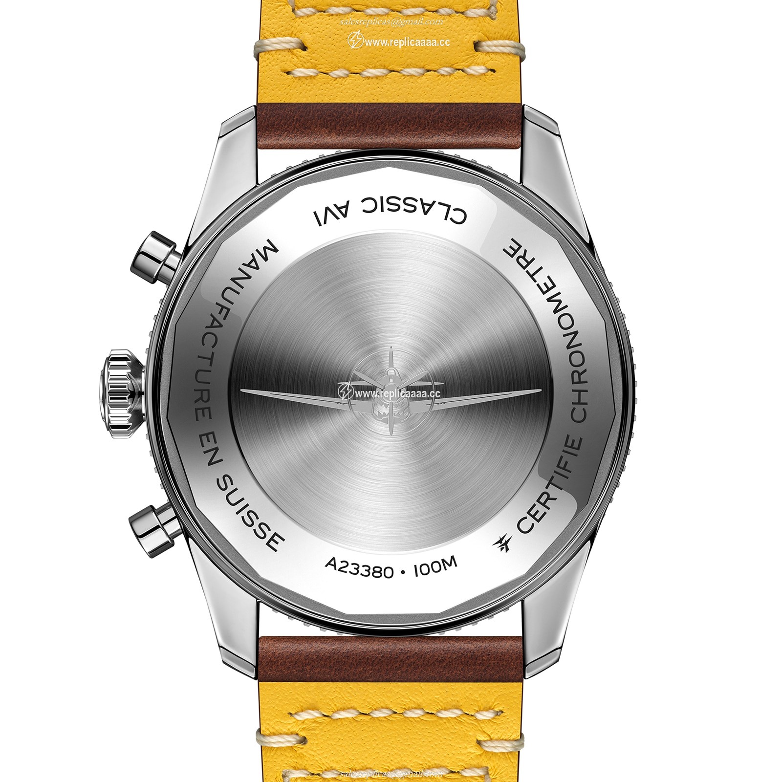 Replica Breitling Classic AVI Chronograph 42 Curtiss P-40 Warhawk Leather Strap details A233802A1L1X1