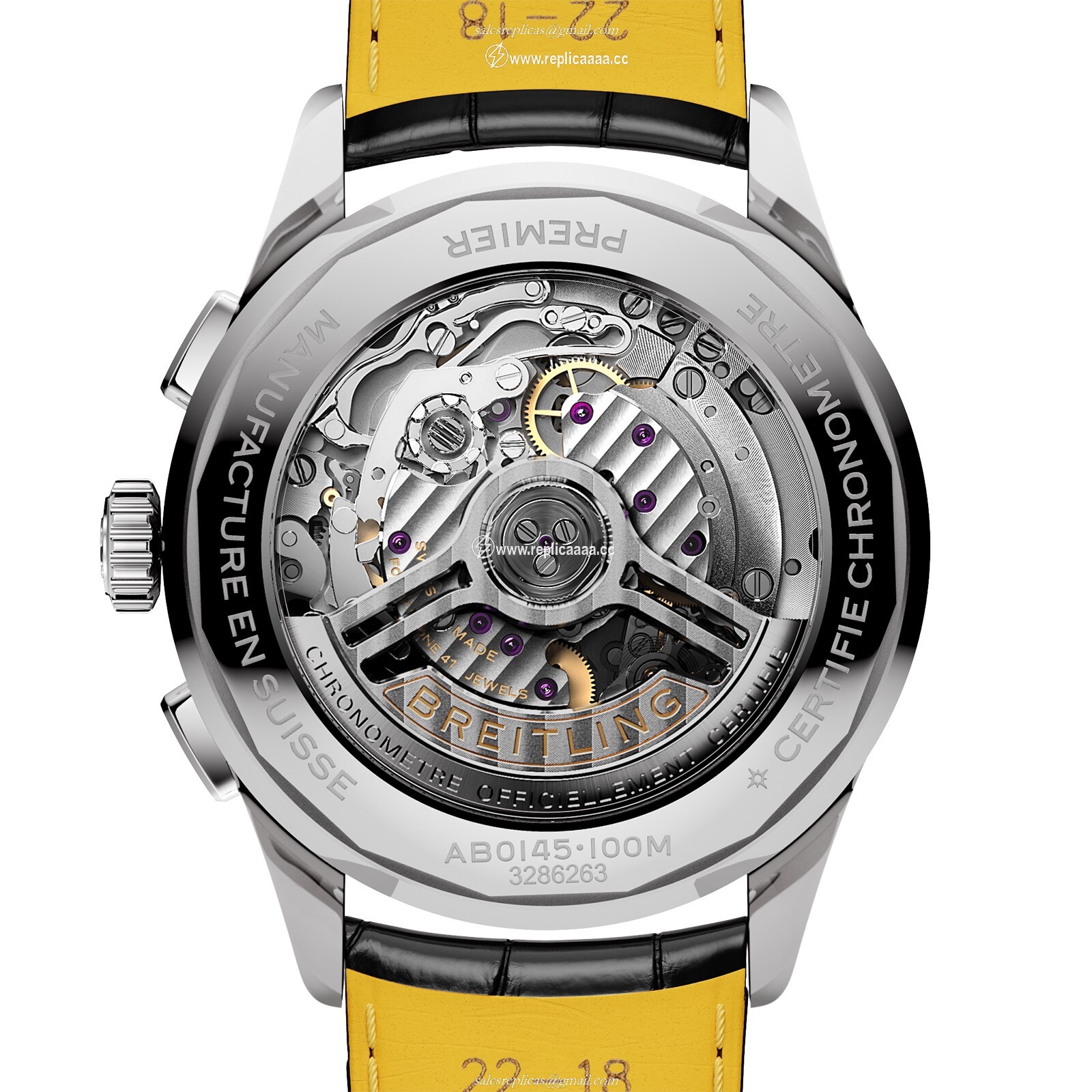 Replica Breitling Premier B01 Chronograph 42mm Mens details Black AB0145221B1P1 2 Replica Breitling Premier B01 Chronograph 42mm Mens details Black AB0145221B1P1