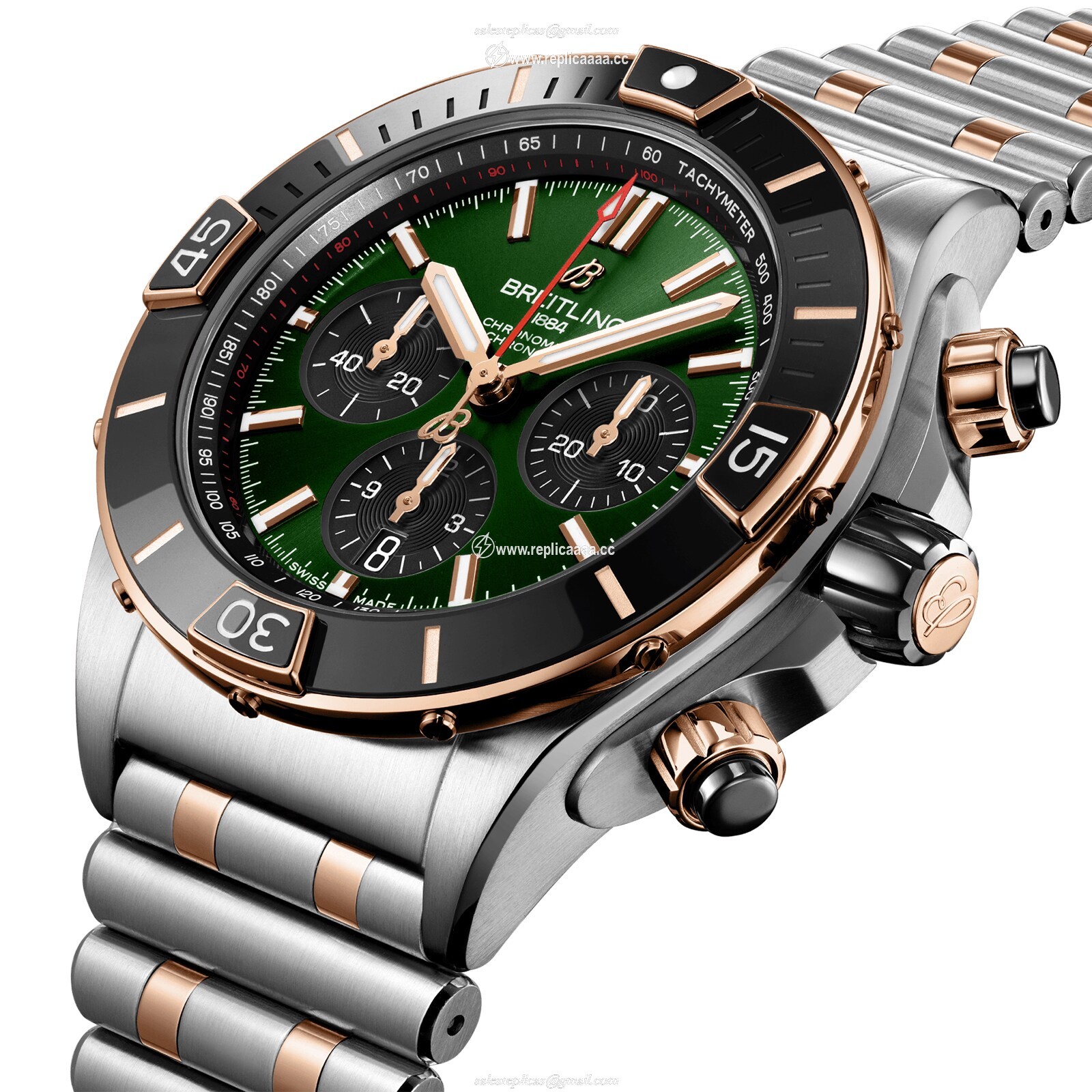 Replica Breitling Super Chronomat B01 44 Stainless Steel 18k Red Gold details UB0136251L1U1 2 Replica Breitling Super Chronomat B01 44 Stainless Steel 18k Red Gold details UB0136251L1U1
