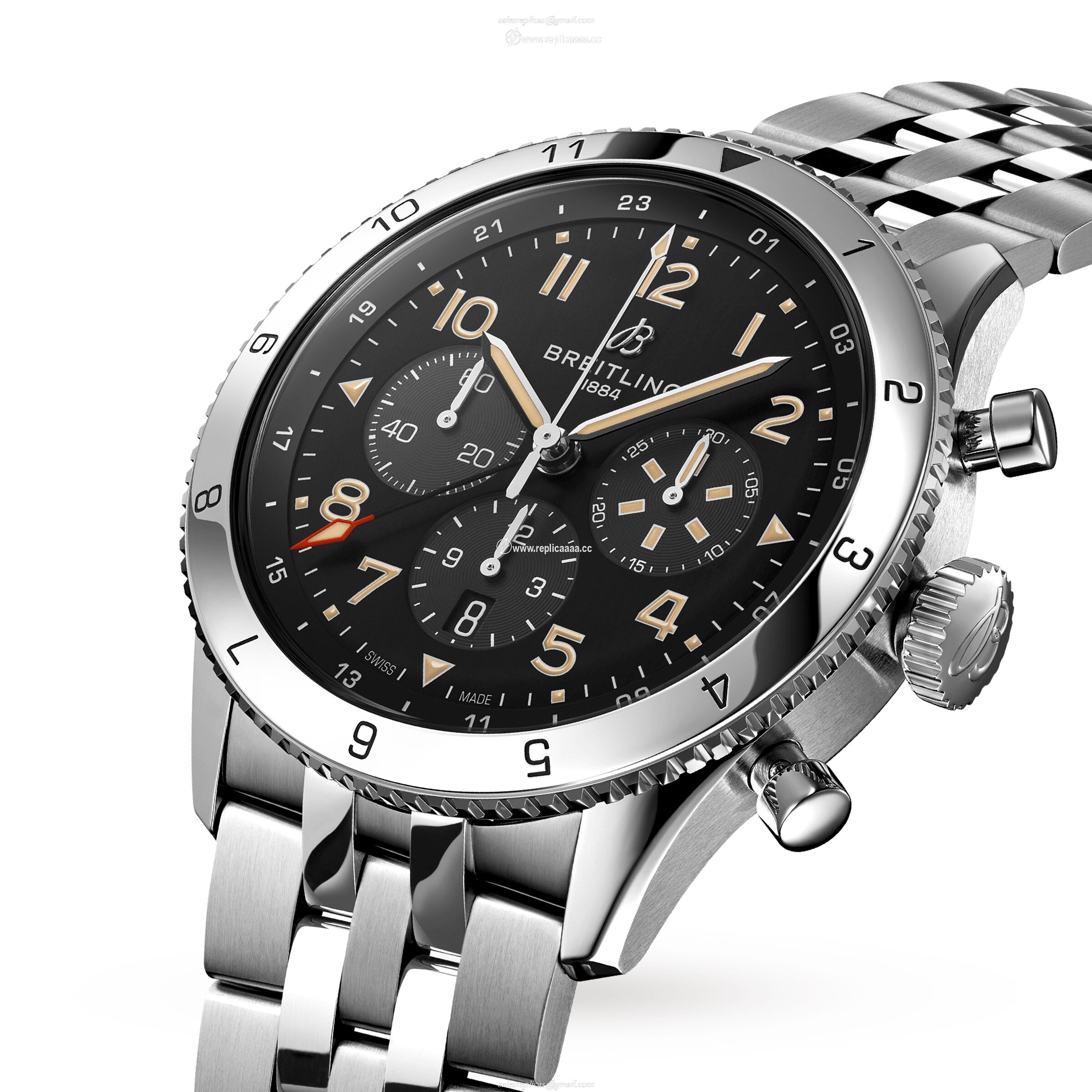 Replica Breitling Super AVI B04 Chronograph GMT 46 P-51 Mustang details AB04453A1B1A1 2 Replica Breitling Super AVI B04 Chronograph GMT 46 P-51 Mustang details AB04453A1B1A1