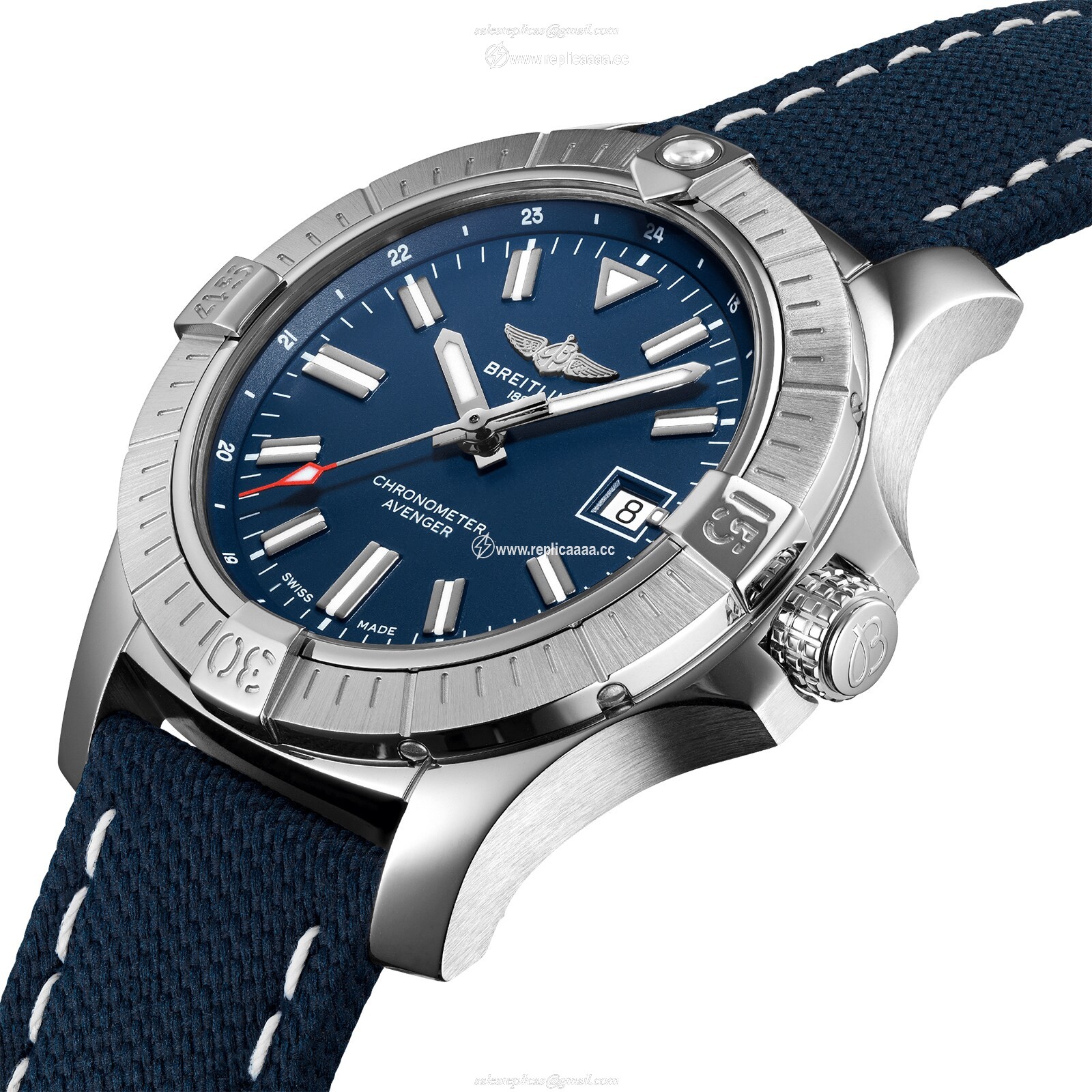 Replica Breitling Avenger Automatic 43 Stainless Steel - Blue details A17318101C1X1