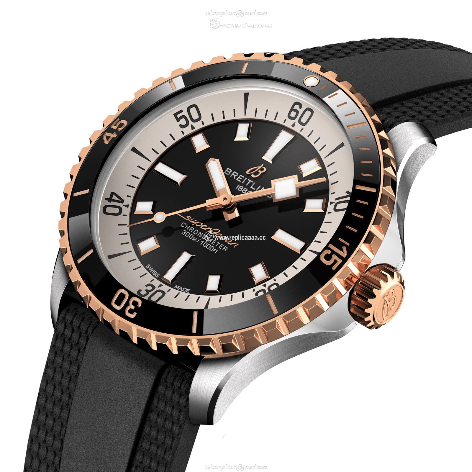 Replica Breitling Superocean Automatic 42 Stainless Steel 18k Red Gold details U17375211B1S1 2 Replica Breitling Superocean Automatic 42 Stainless Steel 18k Red Gold details U17375211B1S1