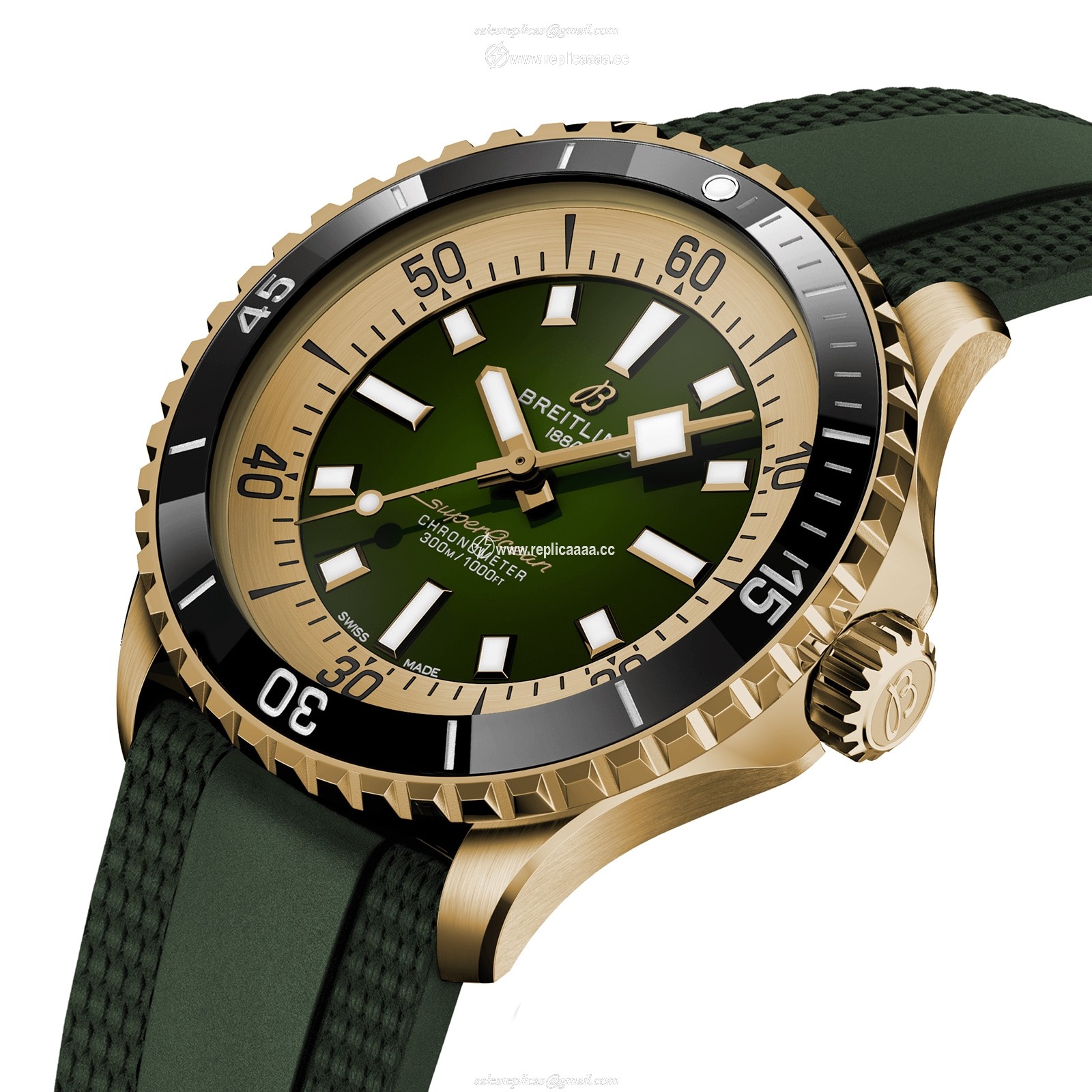 Replica Breitling Superocean Automatic 42 Bronze Rubber Strap details N17375201L1S1