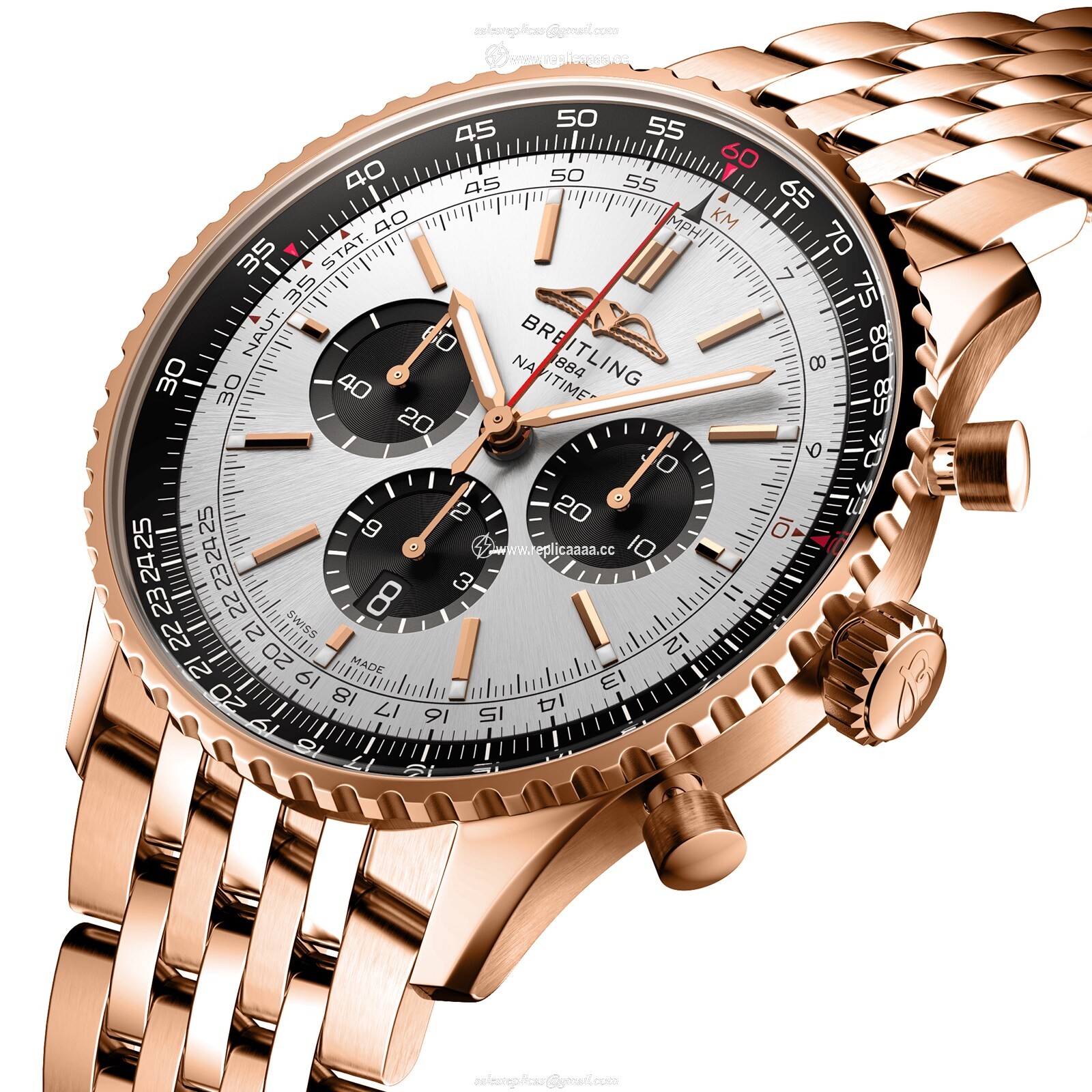 Replica Breitling Navitimer B01 Chronograph 46 18k Red Gold details RB0137241G1R1 2 Replica Breitling Navitimer B01 Chronograph 46 18k Red Gold details RB0137241G1R1