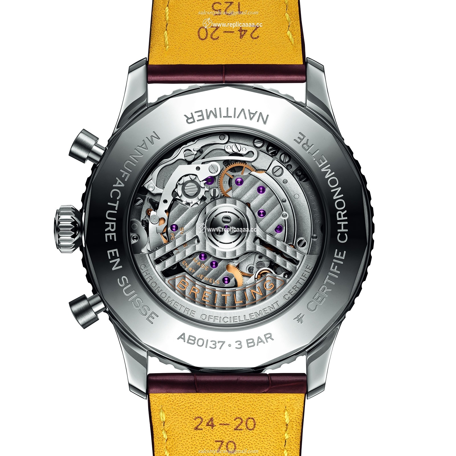 Replica Breitling Navitimer B01 Chronograph 46 Stainless Steel details AB0137211C1P1