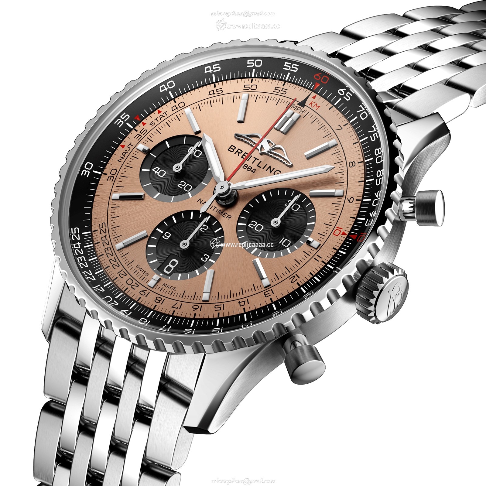Replica Breitling Navitimer B01 Chronograph 43 Stainless Steel details AB0138241K1A1