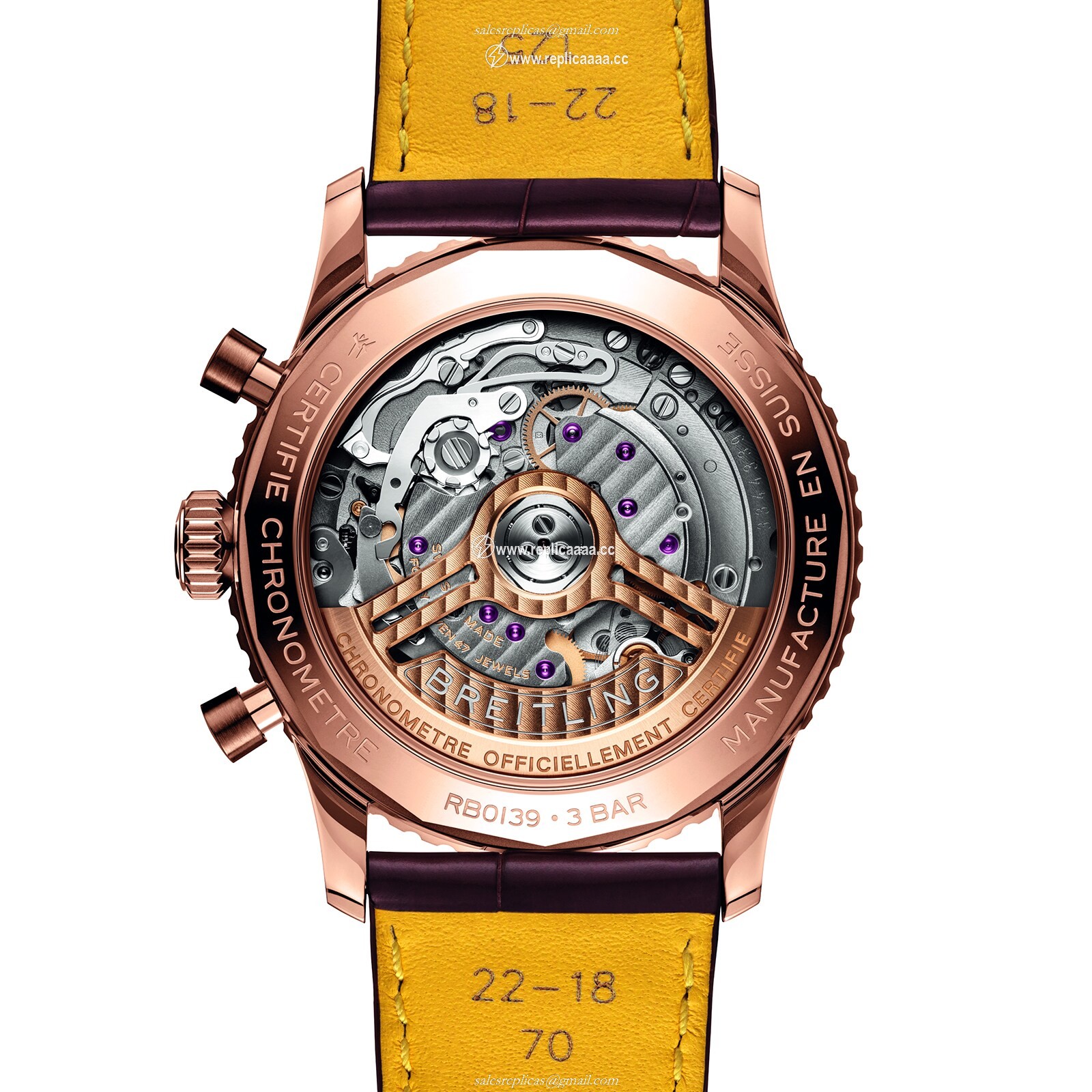 Replica Breitling Navitimer B01 Chronograph 41 18k Red Gold details RB0139211G1P1 2 Replica Breitling Navitimer B01 Chronograph 41 18k Red Gold details RB0139211G1P1