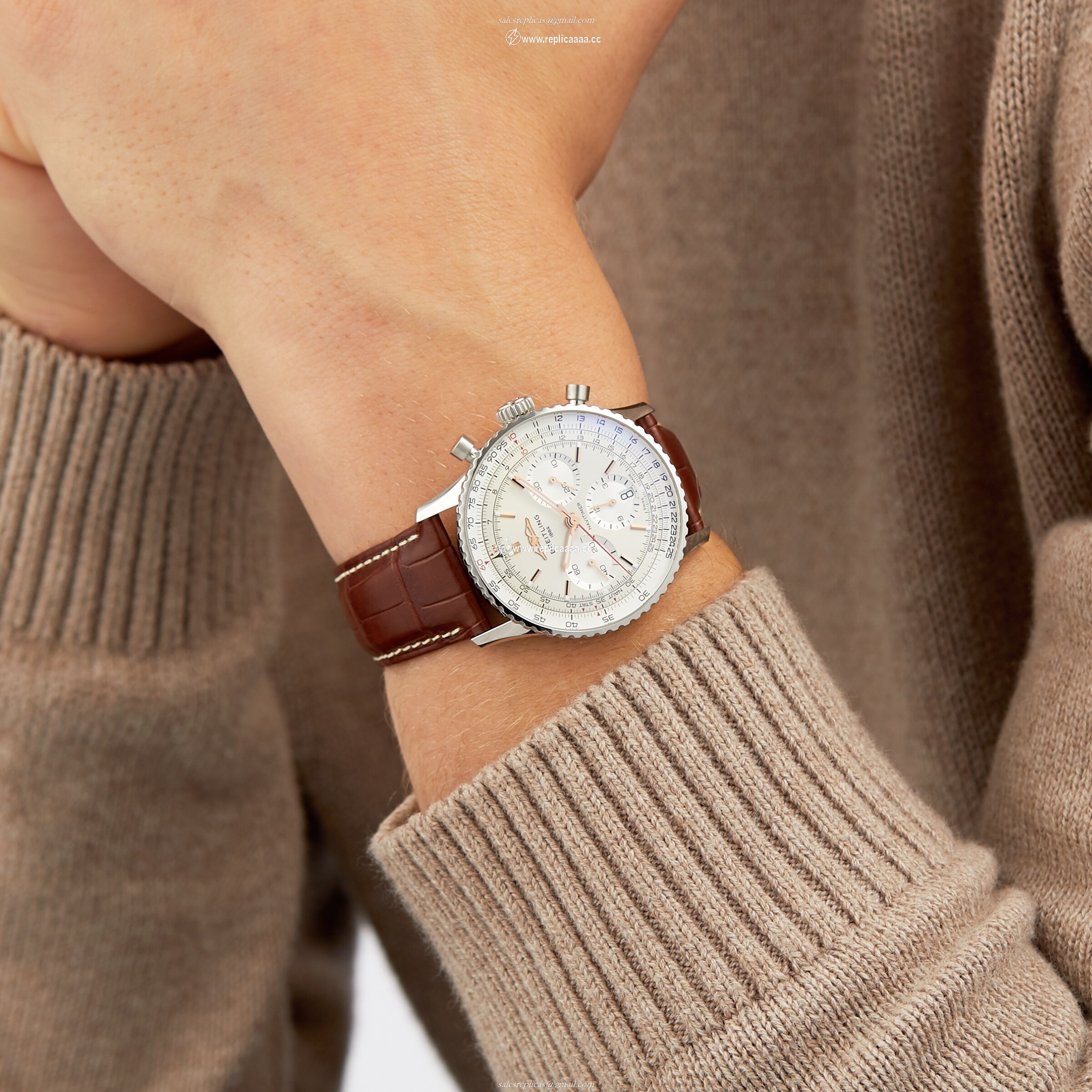 Replica Breitling Navitimer B01 Chronograph 41 Stainless Steel details AB0139211G1P1