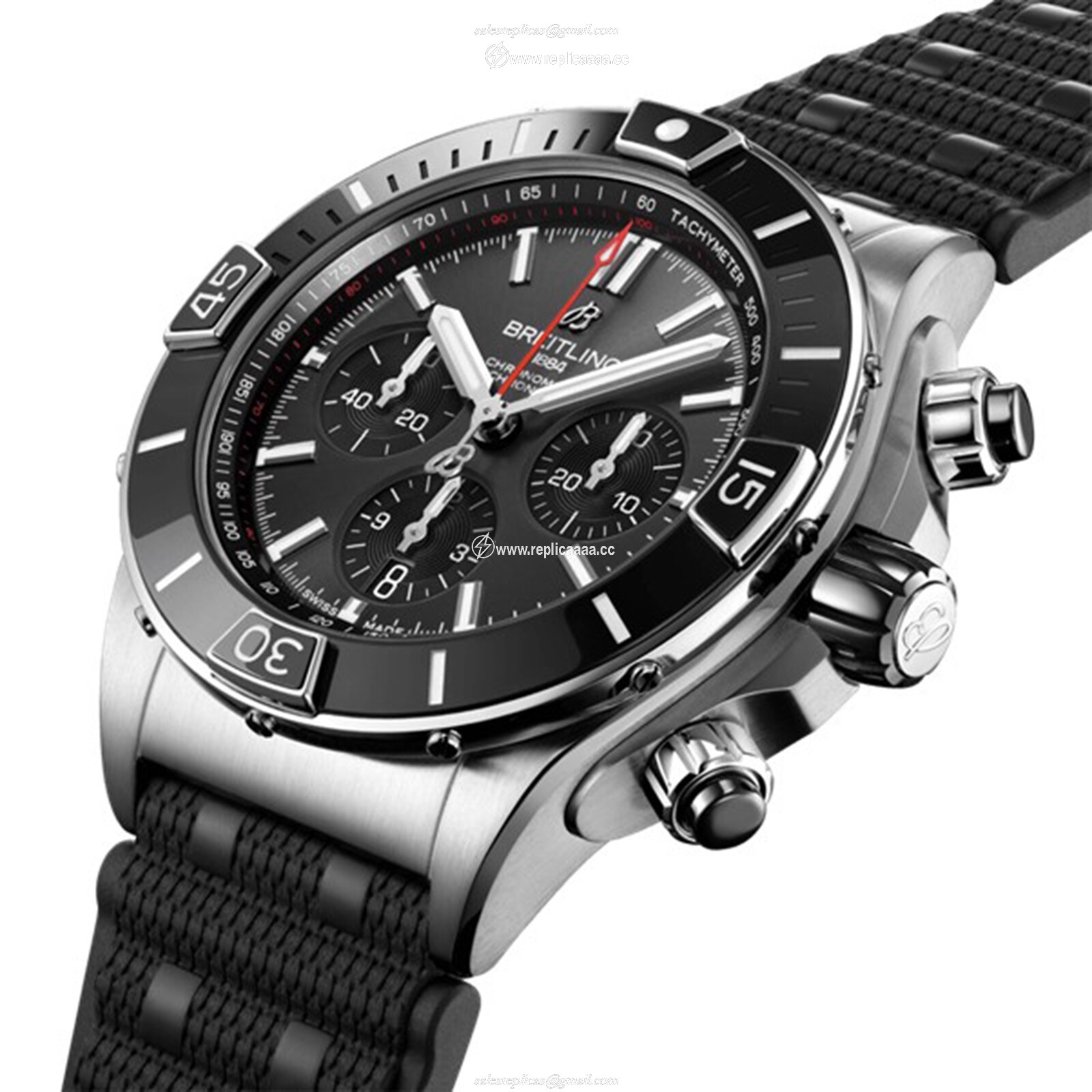 Replica Breitling Super Chronomat B01 44 Stainless Steel details AB0136251B2S1