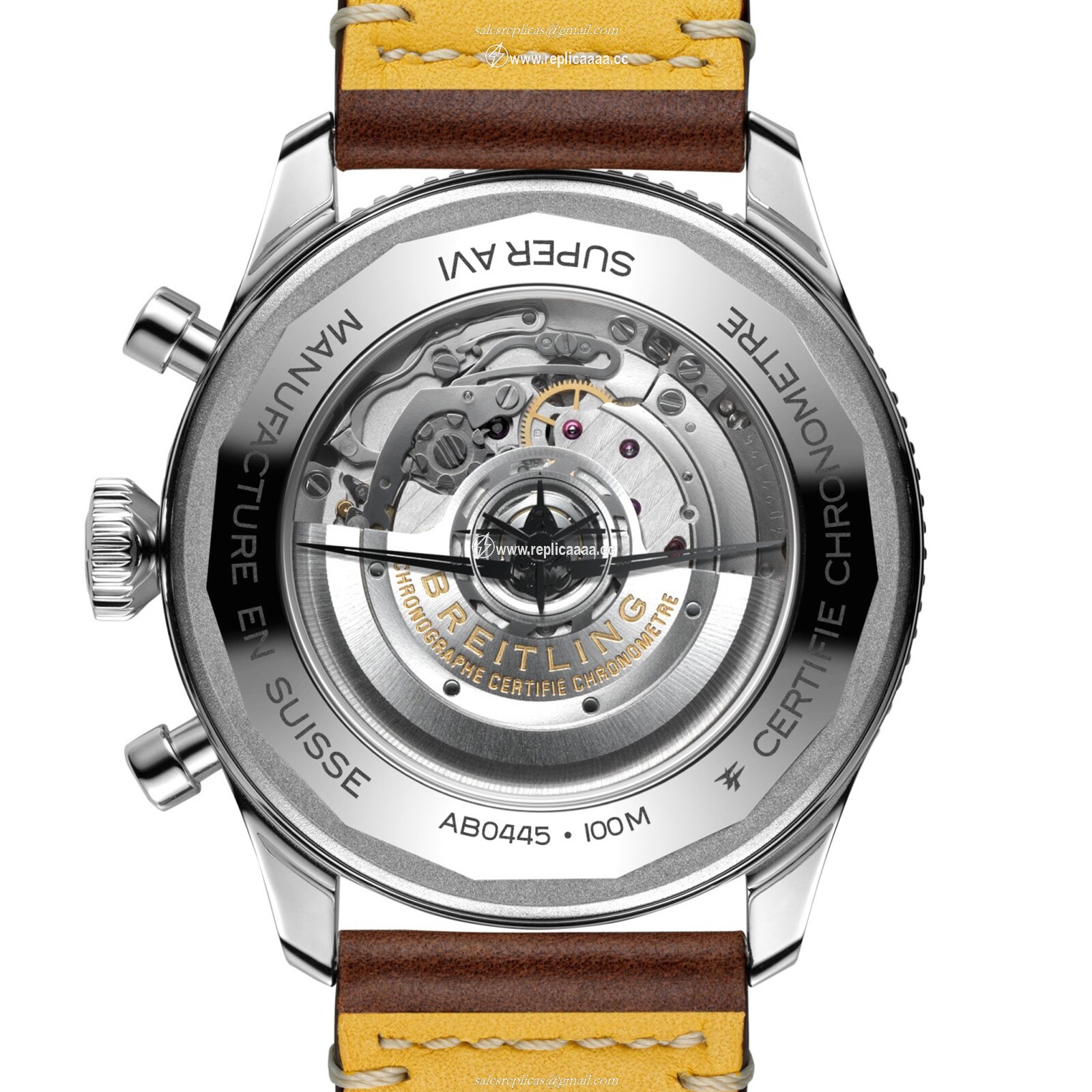 Replica Breitling Super AVI B04 Chronograph Curtiss Warhawk 46 details AB04452A1L1X1