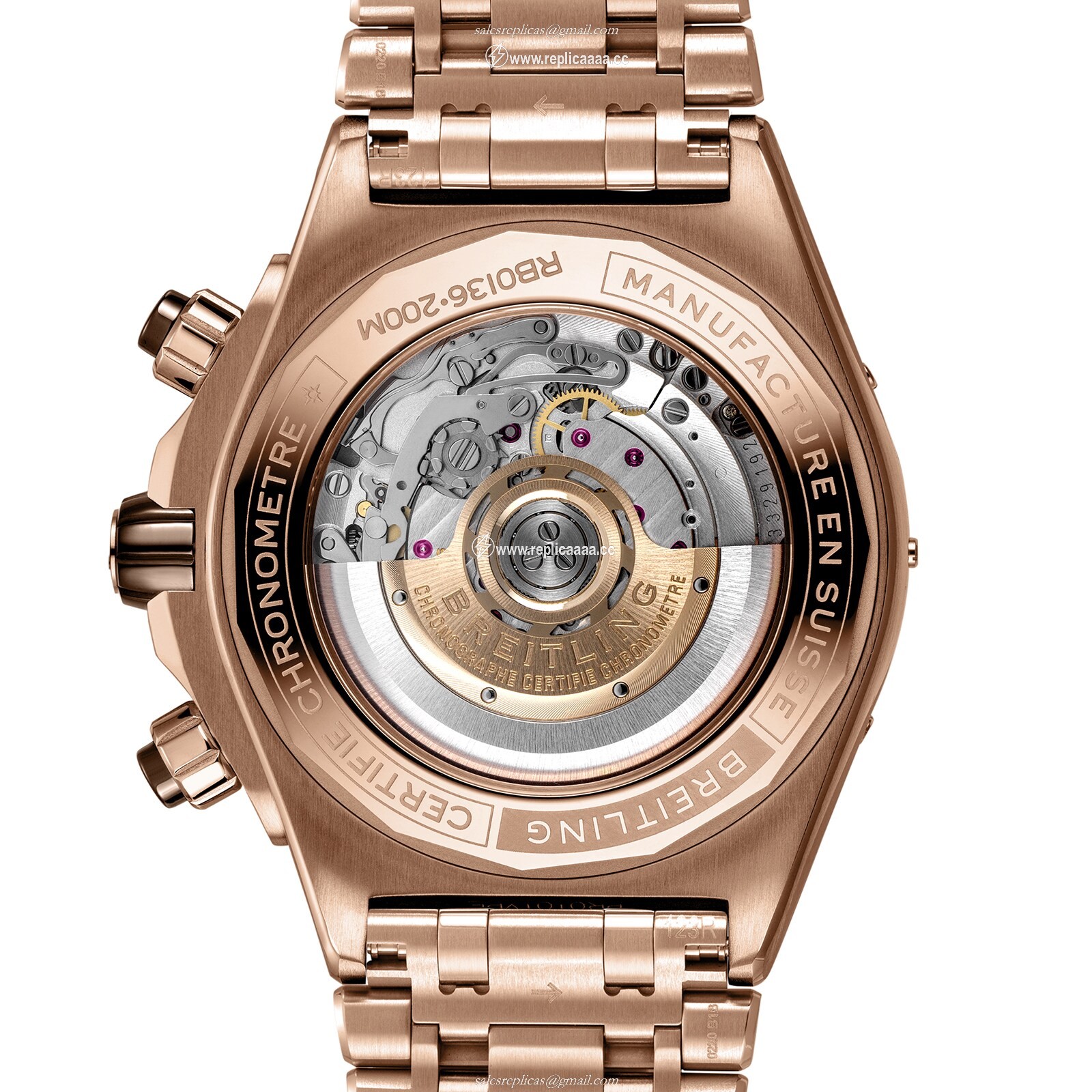 Replica Breitling Super Chronomat B01 44 18k Red Gold details RB0136E31Q1R1 2 Replica Breitling Super Chronomat B01 44 18k Red Gold details RB0136E31Q1R1