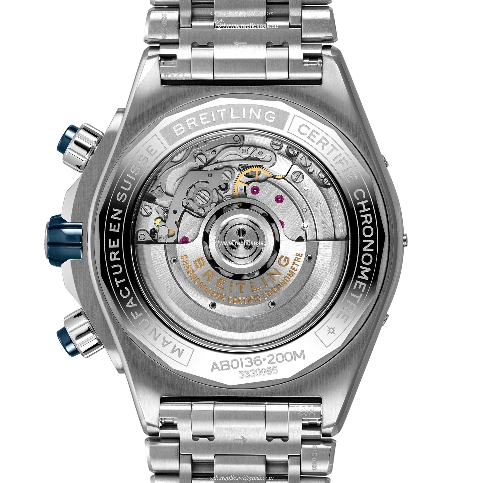 Replica Breitling Super Chronomat B01 44 Stainless Steel details AB0136161C1A1