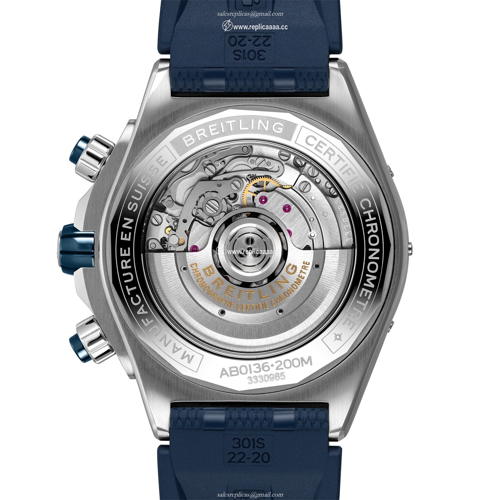 Replica Breitling Super Chronomat B01 44 Rubber Strap details AB0136161C1S1