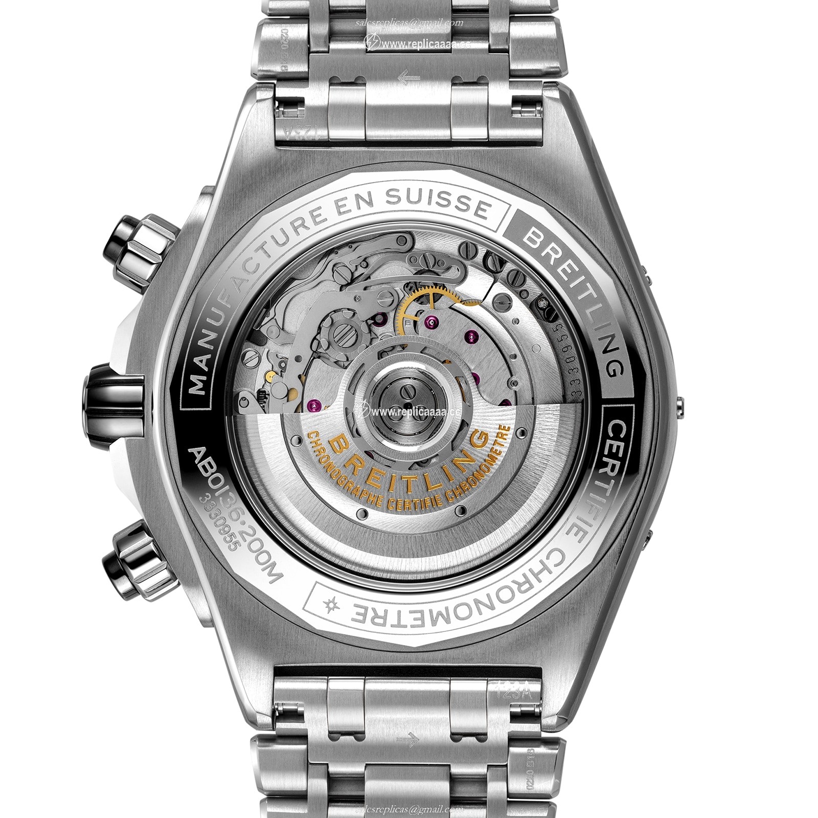 Replica Breitling Super Chronomat B01 44 Stainless Steel details AB0136251B1A1