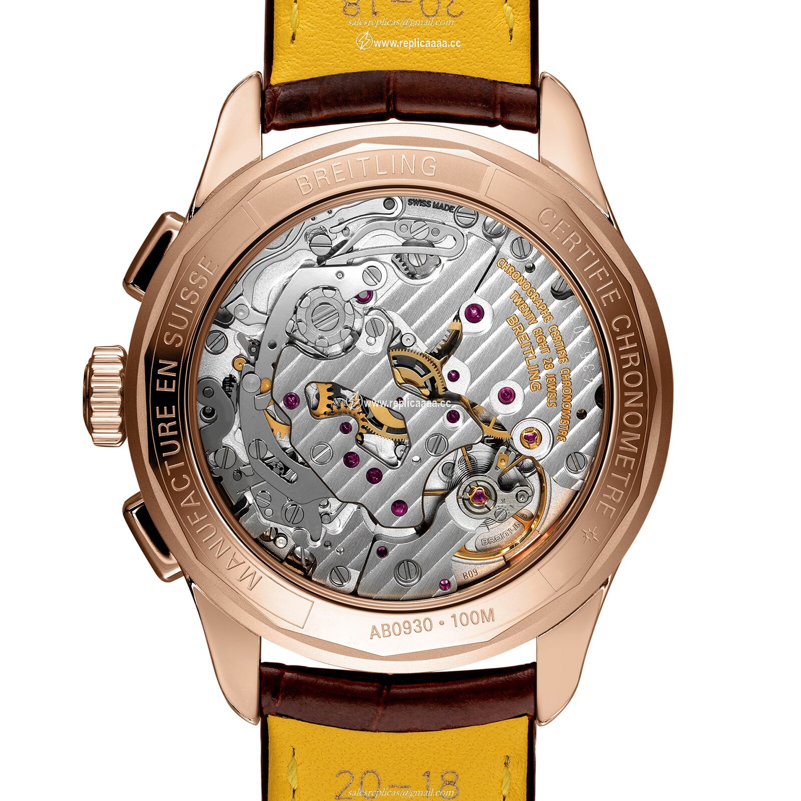 Replica Breitling Premier B09 Chronograph 40 18k Red Gold details RB0930371G1P1 2 Replica Breitling Premier B09 Chronograph 40 18k Red Gold details RB0930371G1P1