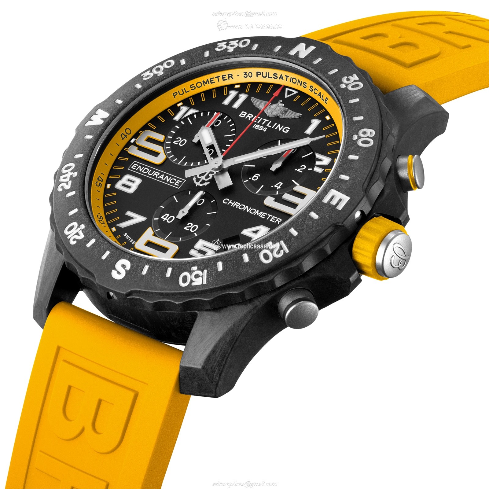 Replica Breitling Endurance Pro 44 Yellow Rubber Strap details X82310A41B1S1 2 Replica Breitling Endurance Pro 44 Yellow Rubber Strap details X82310A41B1S1