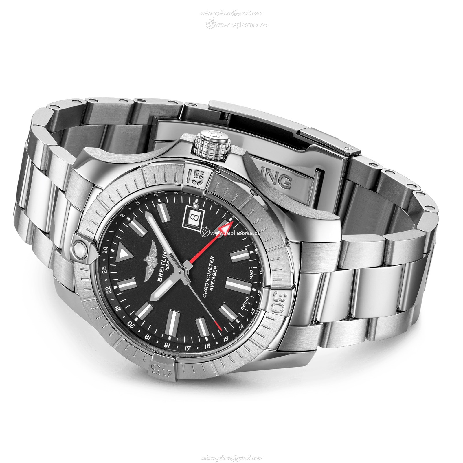 Replica Breitling Avenger Automatic GMT 43 Stainless Steel details A32397101B1A1 2 Replica Breitling Avenger Automatic GMT 43 Stainless Steel details A32397101B1A1