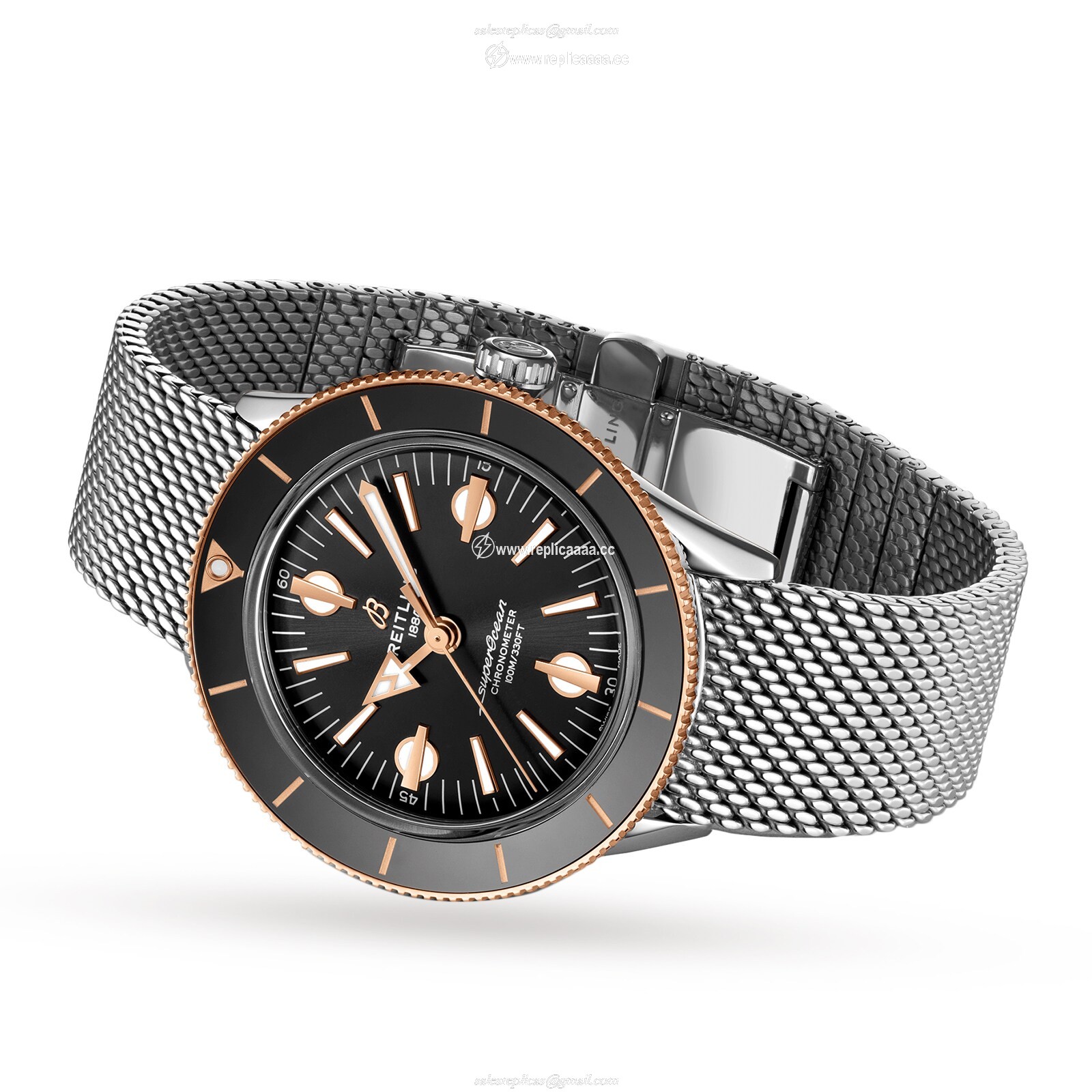 Replica Breitling Superocean Heritage '57 Stainless Steel 18k Red Gold details U10370121B1A1 2 Replica Breitling Superocean Heritage '57 Stainless Steel 18k Red Gold details U10370121B1A1