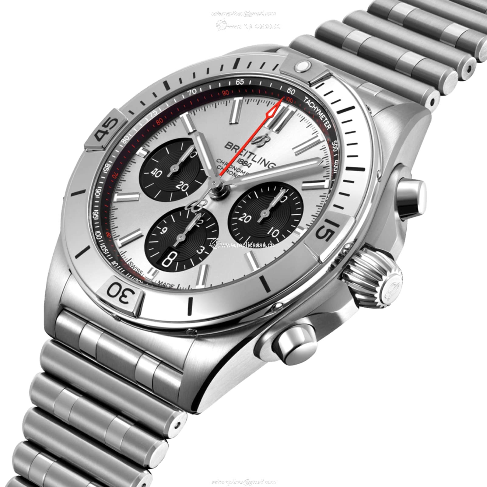 Replica Breitling Chronomat B01 42 Stainless Steel - Silver details AB0134101G1A1 2 Replica Breitling Chronomat B01 42 Stainless Steel - Silver details AB0134101G1A1