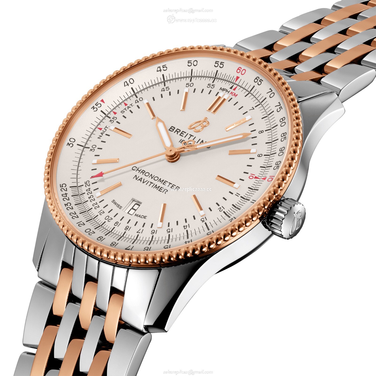 Replica Breitling Navitimer Automatic 41 Stainless Steel 18k Red Gold details U17326211G1U1 2 Replica Breitling Navitimer Automatic 41 Stainless Steel 18k Red Gold details U17326211G1U1