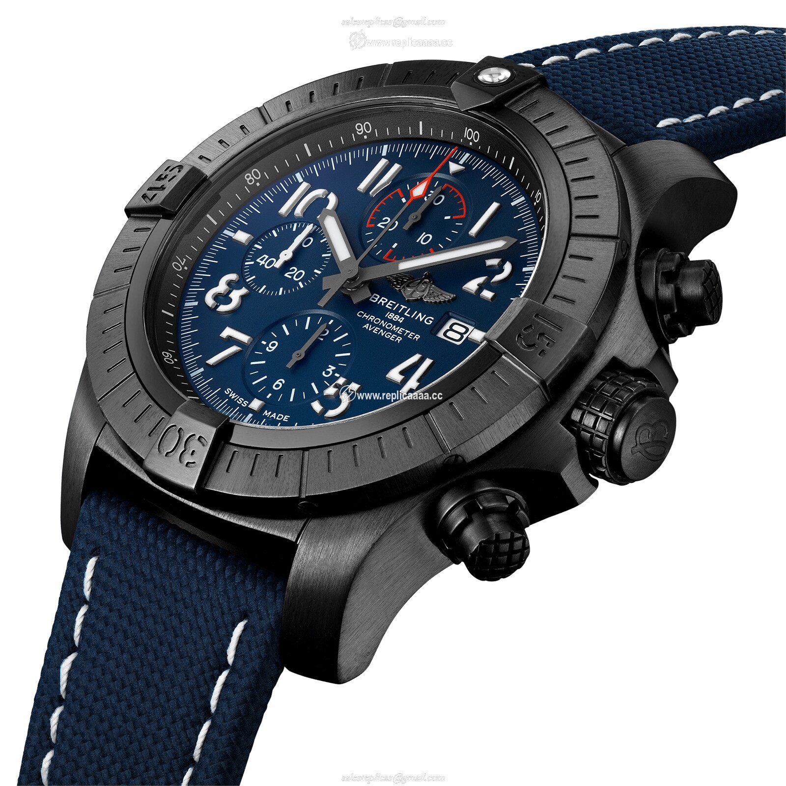 Replica Breitling Super Avenger Chronograph 48 Night Mission details V13375101C1X2