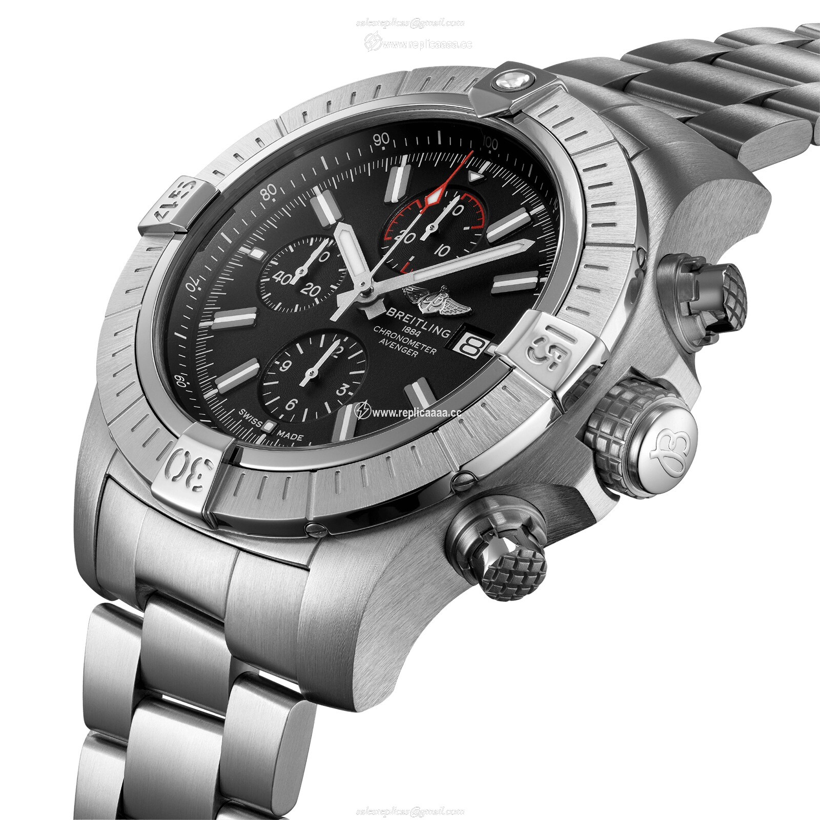 Replica Breitling Super Avenger Chronograph 48 Stainless Steel details A13375101B1A1