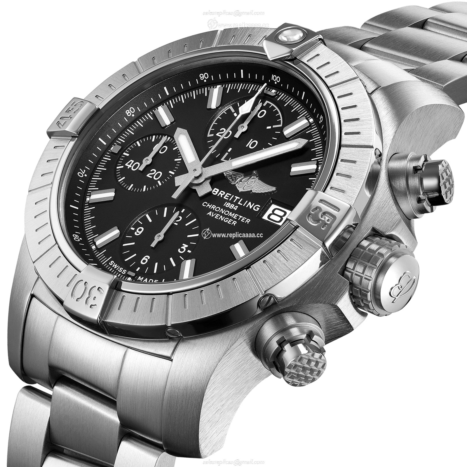 Replica Breitling Avenger Chronograph 43 Stainless Steel details A13385101B1A1 2 Replica Breitling Avenger Chronograph 43 Stainless Steel details A13385101B1A1