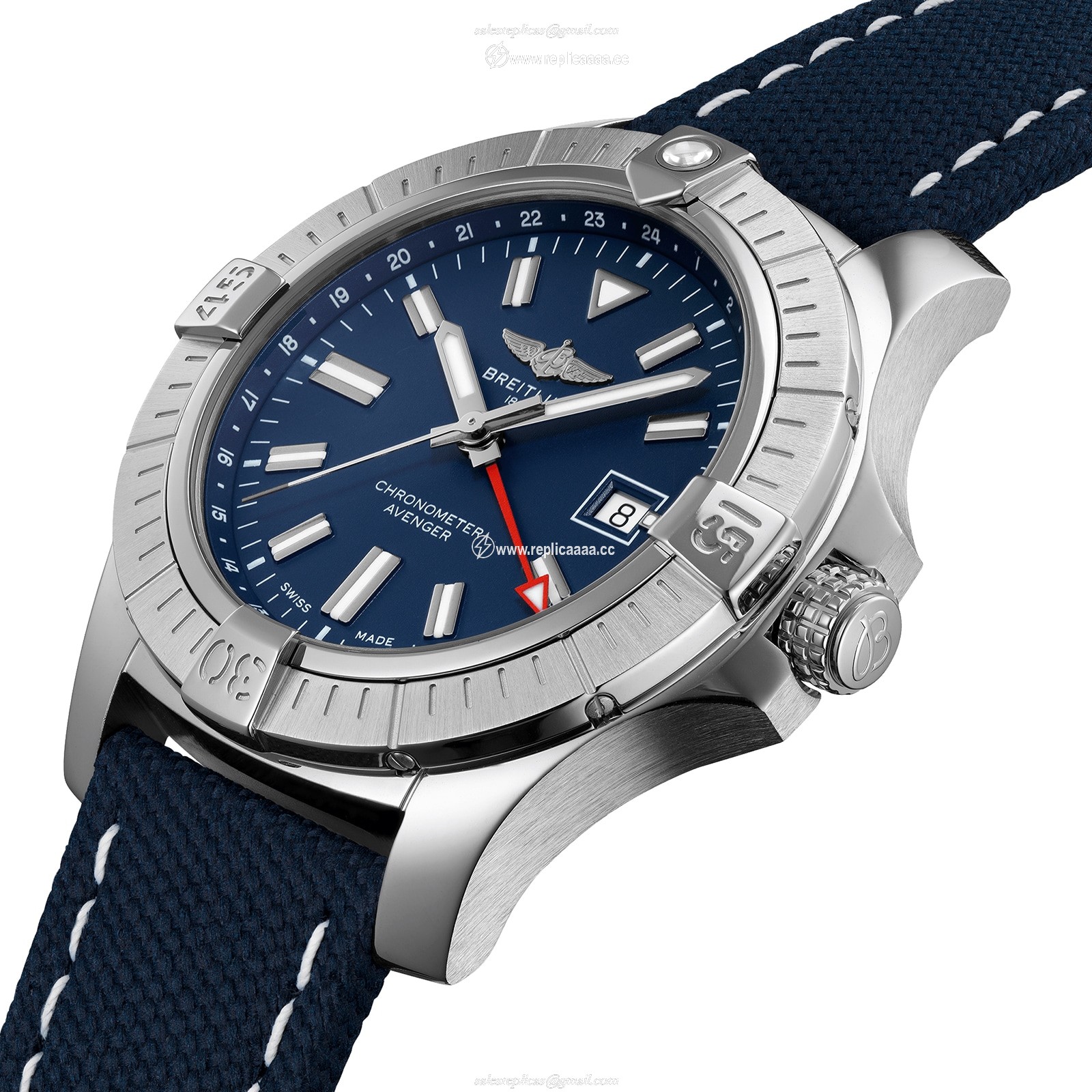 Replica Breitling Avenger Automatic GMT 45 Leather Strap details A32395101C1X2 2 Replica Breitling Avenger Automatic GMT 45 Leather Strap details A32395101C1X2