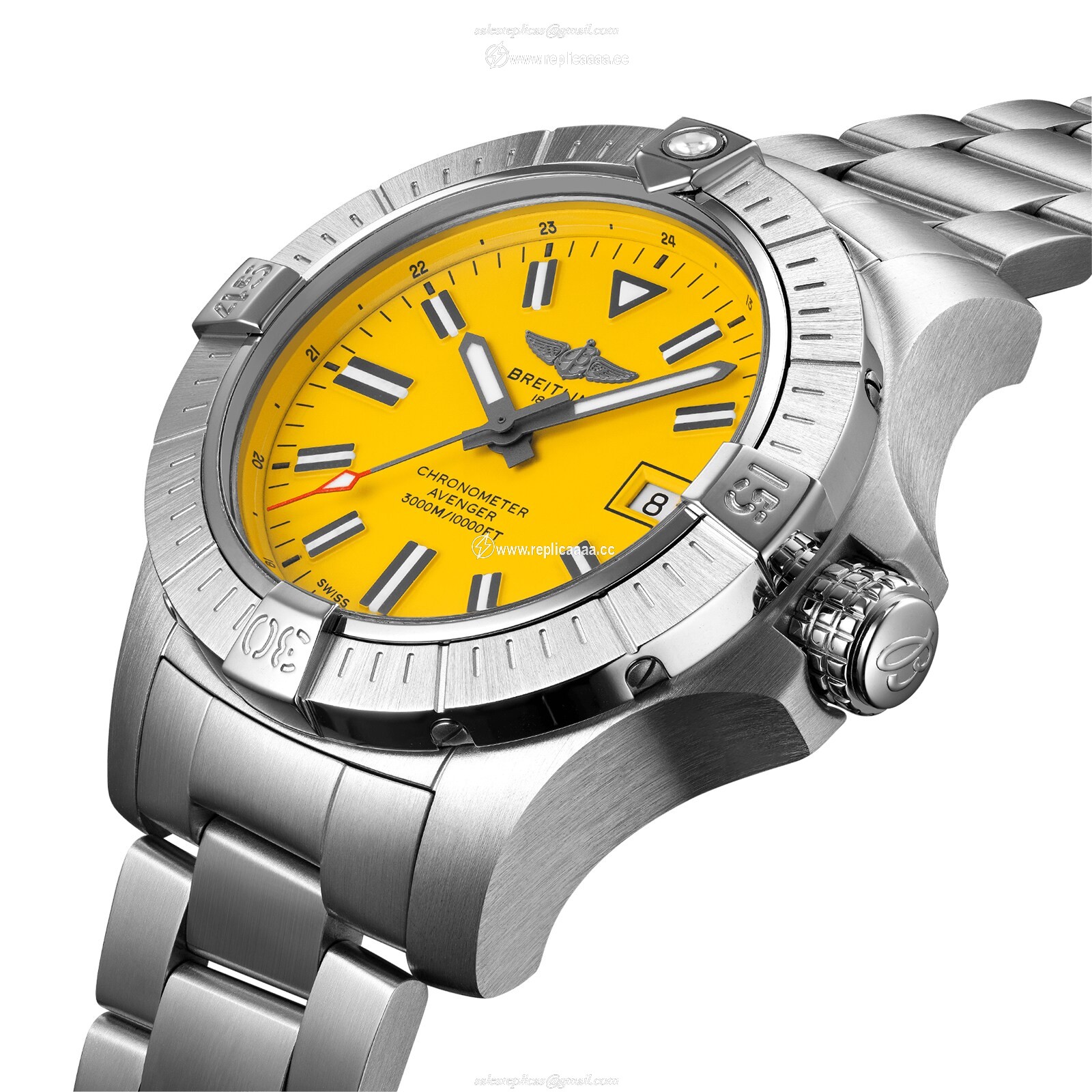 Replica Breitling Avenger Automatic 45 Seawolf Stainless Steel details A17319101I1A1
