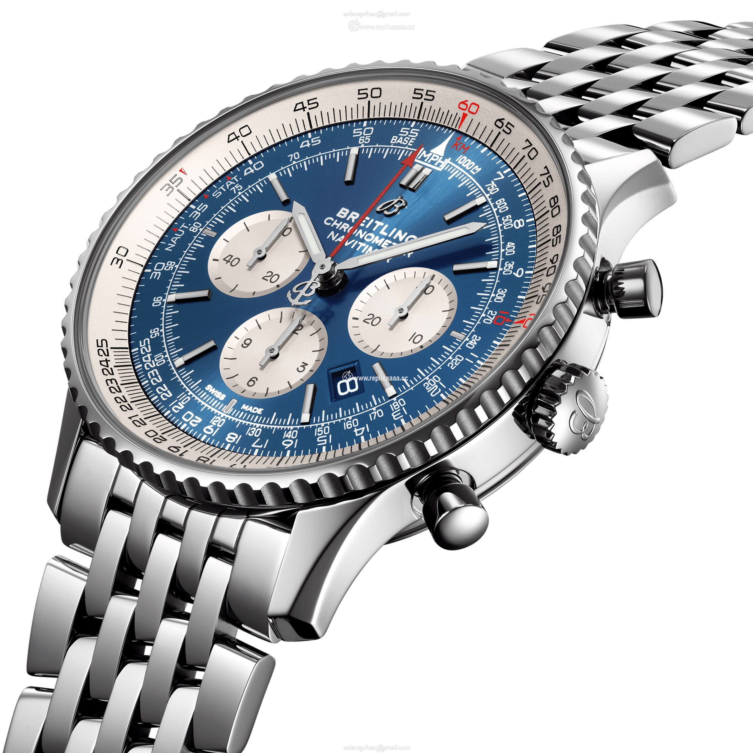 Replica Breitling Navitimer B01 Chronograph 46 Stainless Steel details AB0127211C1A1