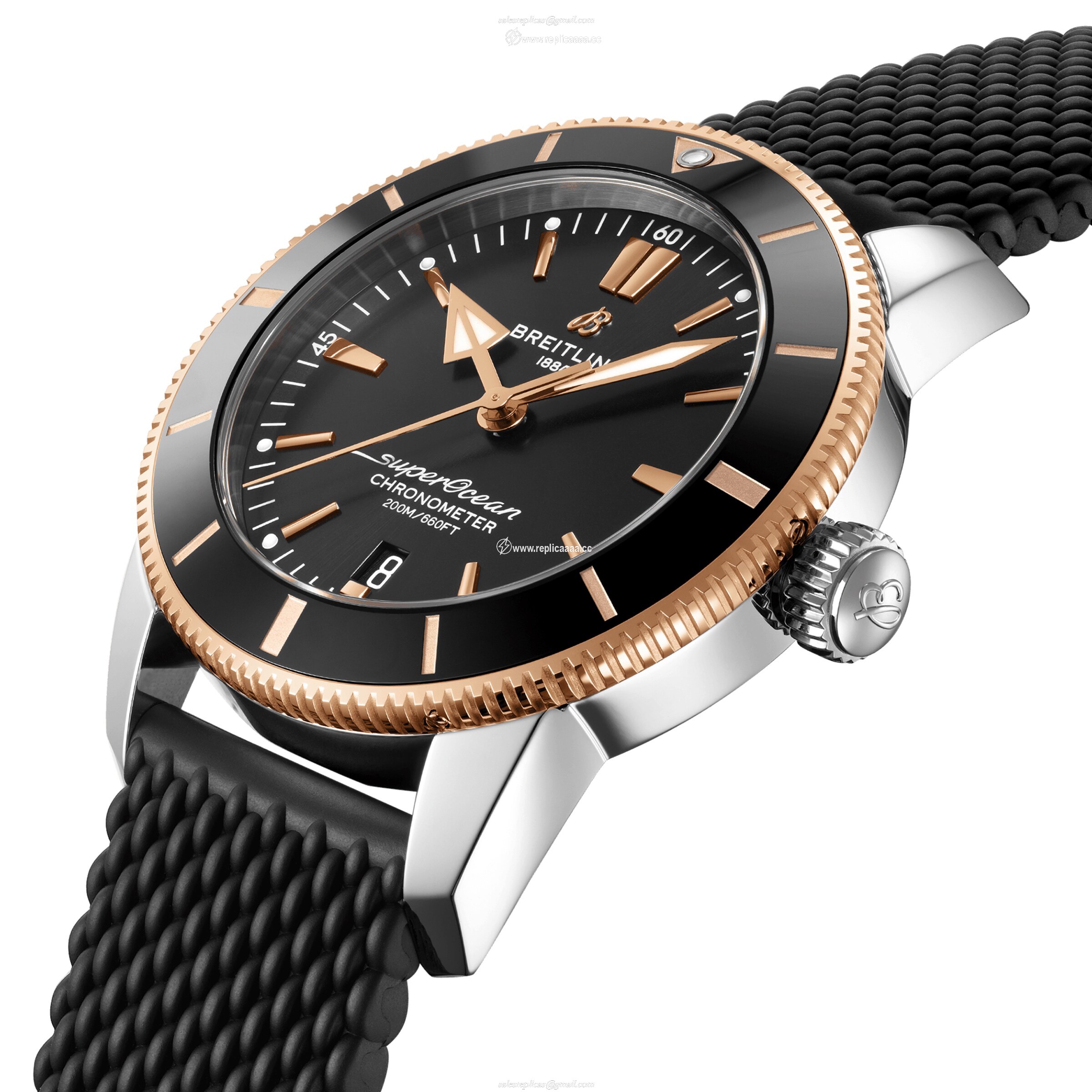 Replica Breitling Superocean Heritage B20 Automatic 44 Stainless Steel  18k Red Gold details UB2030121B1S1