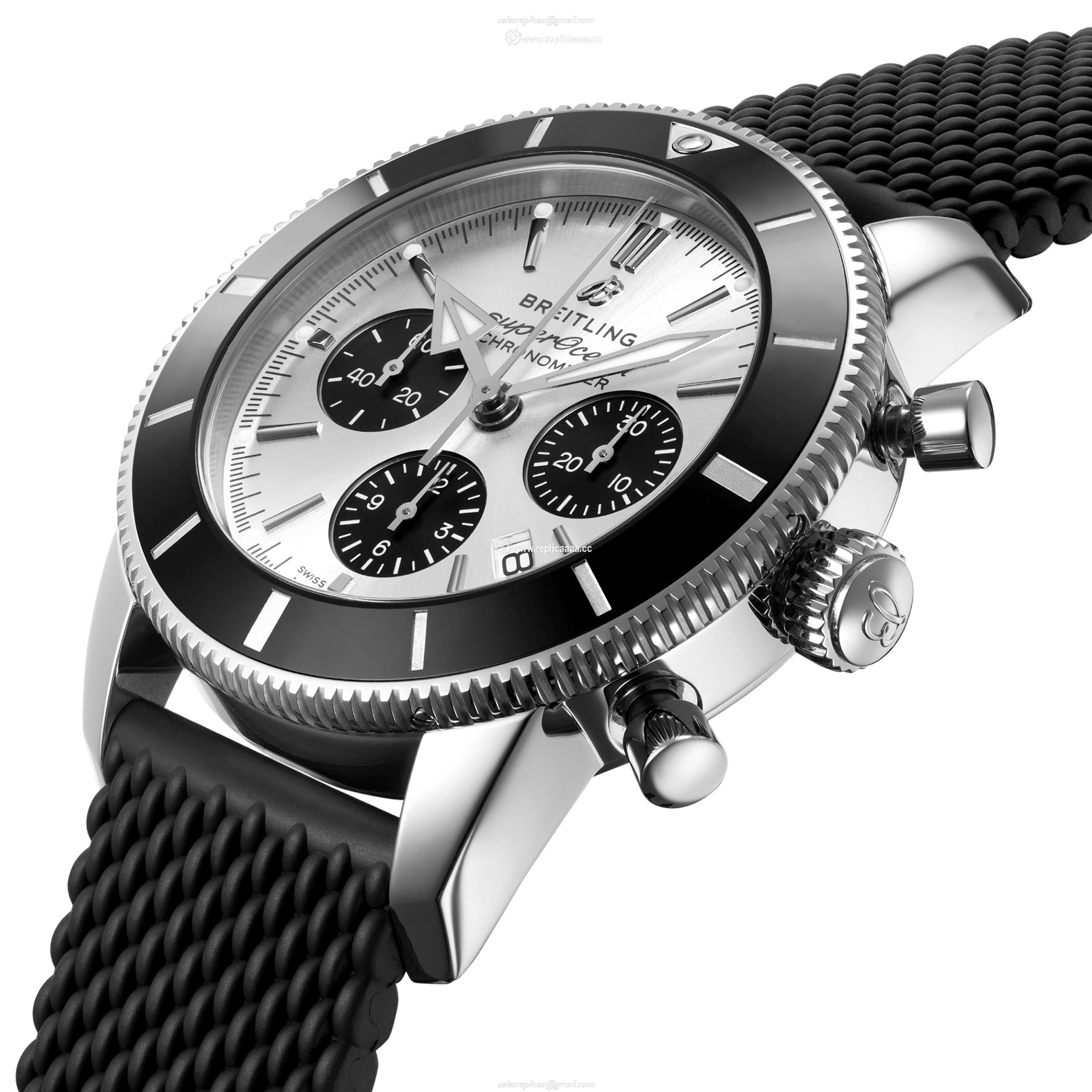 Replica Breitling Superocean Heritage B01 Chronograph 44 Stainless Steel details AB0162121G1S1