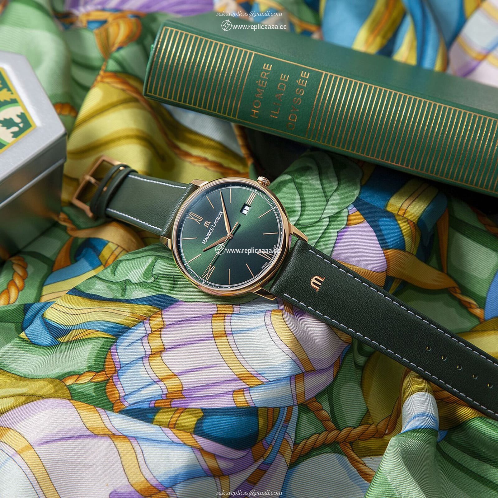 Replica Maurice Lacroix Eliros Date 40mm Mens details Green EL1118-PVP01-610-1 2 Replica Maurice Lacroix Eliros Date 40mm Mens details Green EL1118-PVP01-610-1