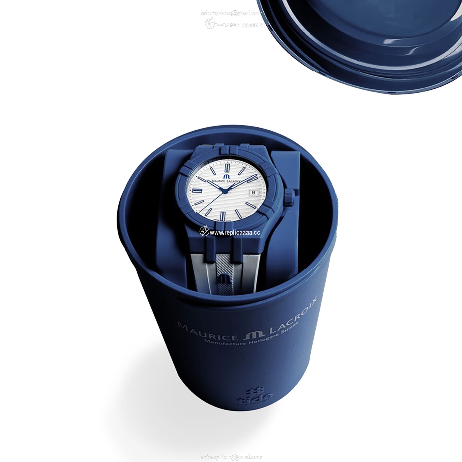 Replica Maurice Lacroix Aikon Tide 40mm Mens details White AI2008-BBB11-300-0 2 Replica Maurice Lacroix Aikon Tide 40mm Mens details White AI2008-BBB11-300-0
