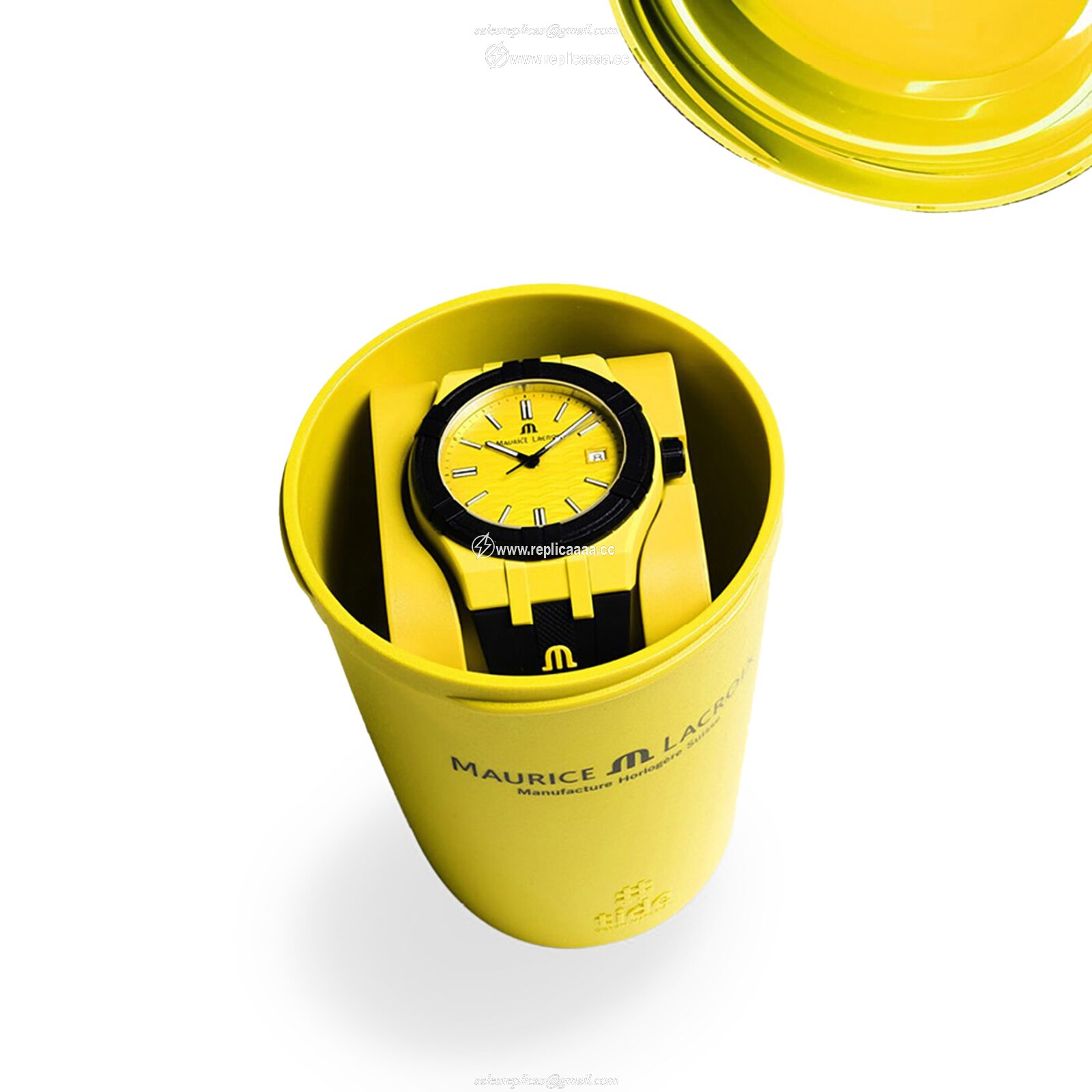 Replica Maurice Lacroix Aikon Tide 40mm Mens details Yellow AI2008-60060-300-0 2 Replica Maurice Lacroix Aikon Tide 40mm Mens details Yellow AI2008-60060-300-0