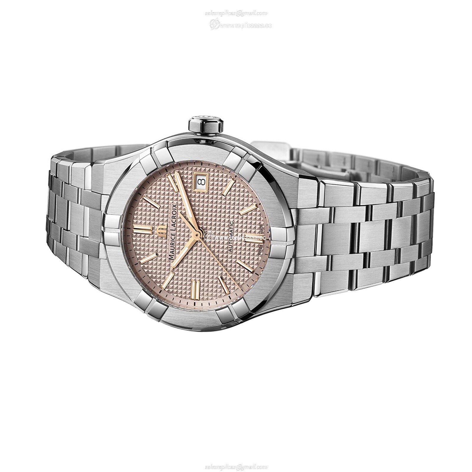 Replica Maurice Lacroix Aikon Automatic Date 39mm Mens details Beige AI6007-SS002-731-1 2 Replica Maurice Lacroix Aikon Automatic Date 39mm Mens details Beige AI6007-SS002-731-1