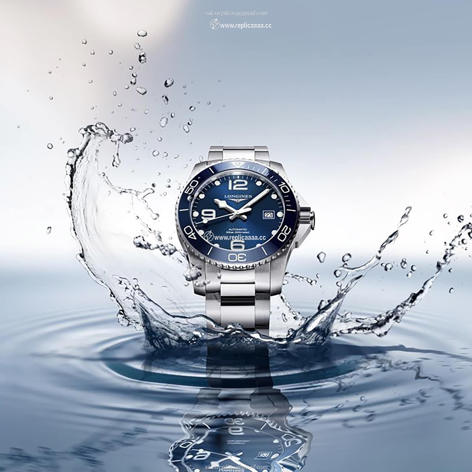 Replica Longines HydroConquest Blue Dial 41mm Automatic Diving Mens details L37814966